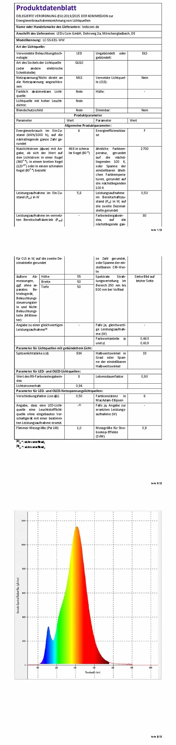 ledscom.de Lampa zaciskowa WAIKA, przełącznik, czarny mat, w zestawie żarówka LED GU10, 468lm ciepła biel