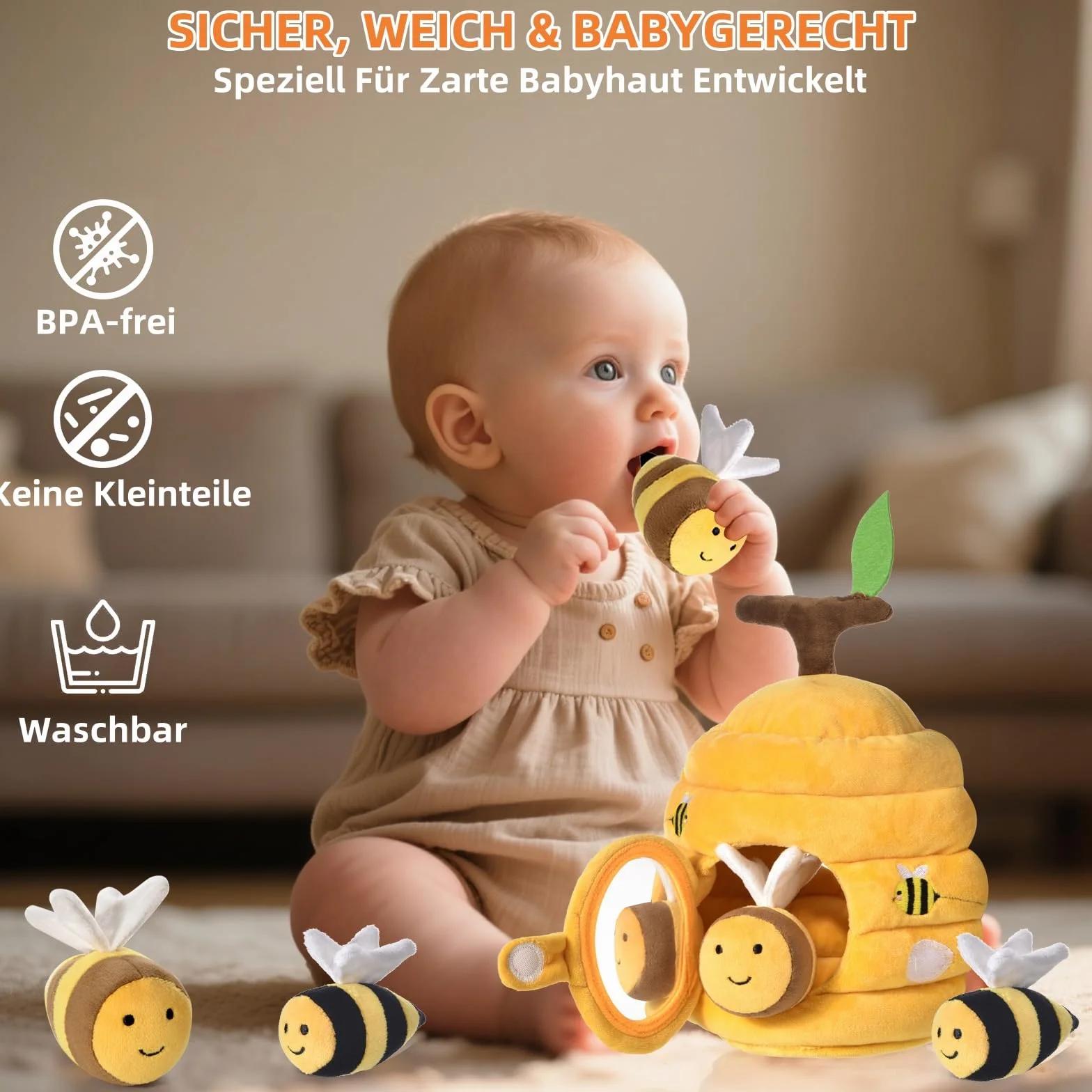 VORENUS Zabawka sensoryczna Montessori 6-w-1 Baby Ul dla niemowląt 6-12 miesięcy