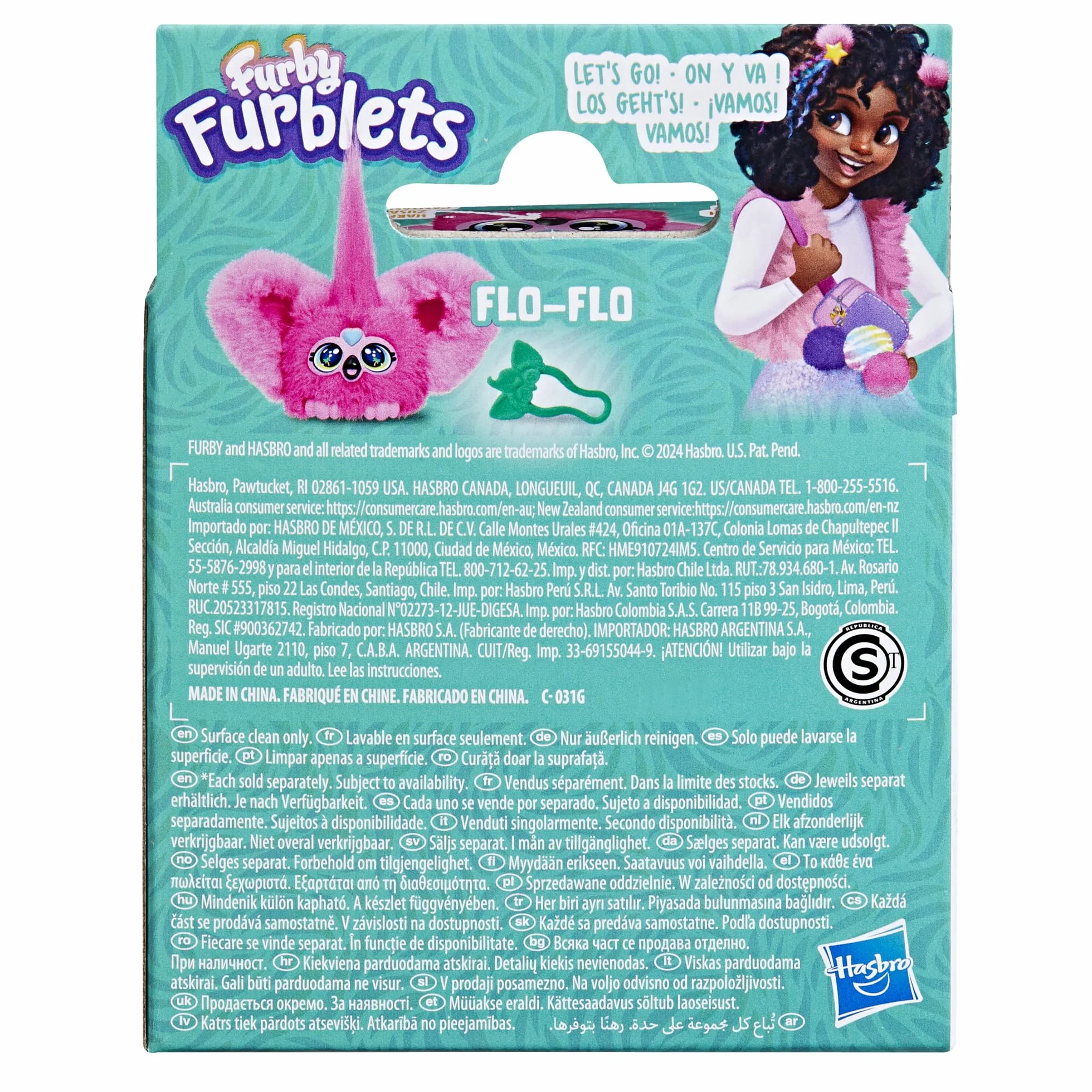 Furby Furblets Flo-Flo, miniaturowy, pluszowy, zabawkowy flaming
