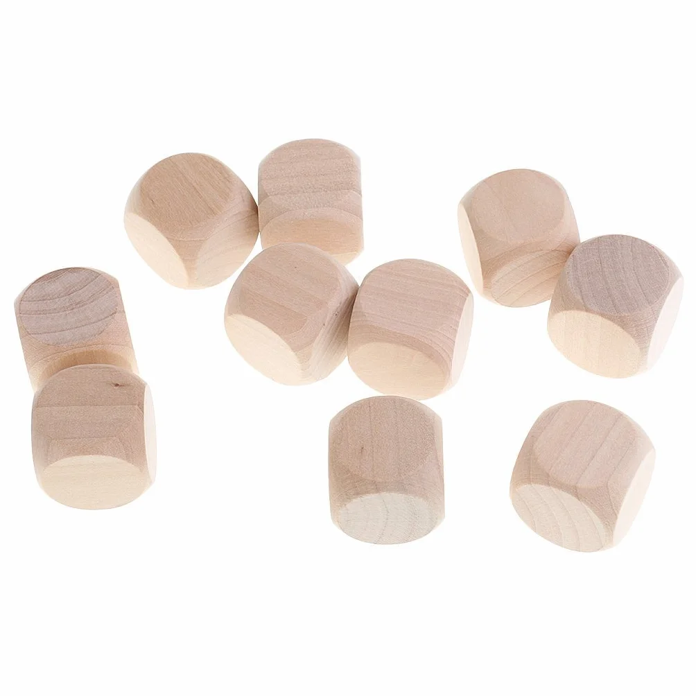 10 x Drewniana Kostka Puste Drewno Nielakierowane Sześciokątne 30 mm 3 cm