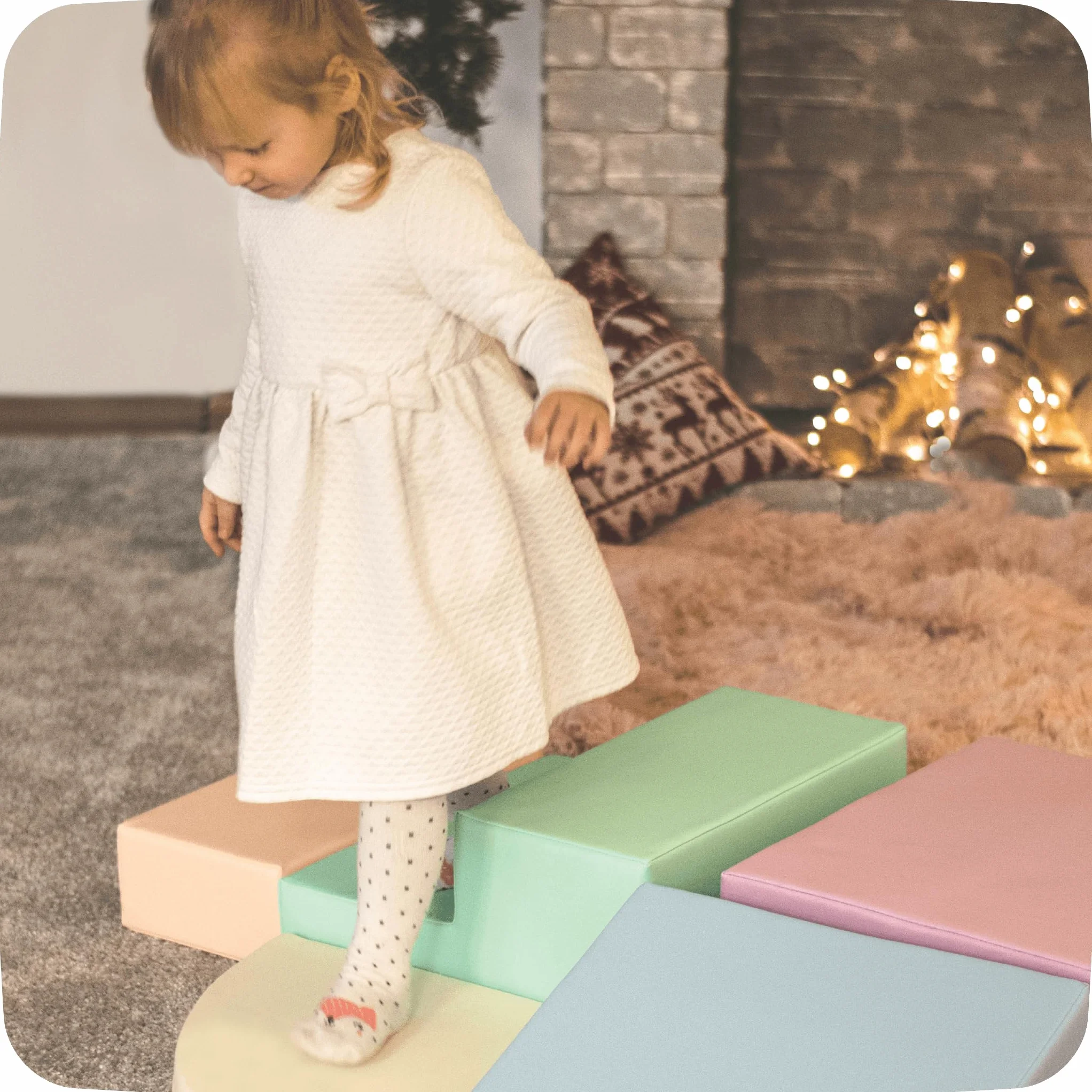 IGLU Soft Play - Miękkie Klocki Piankowe Do Zabawy I Wspinania Się - Idealne Do Raczkowania Ślizgania Budynek Się I Innych Aktywności Fizycznych Dla Małych I Większych Dzieci- 5 kształtów XL