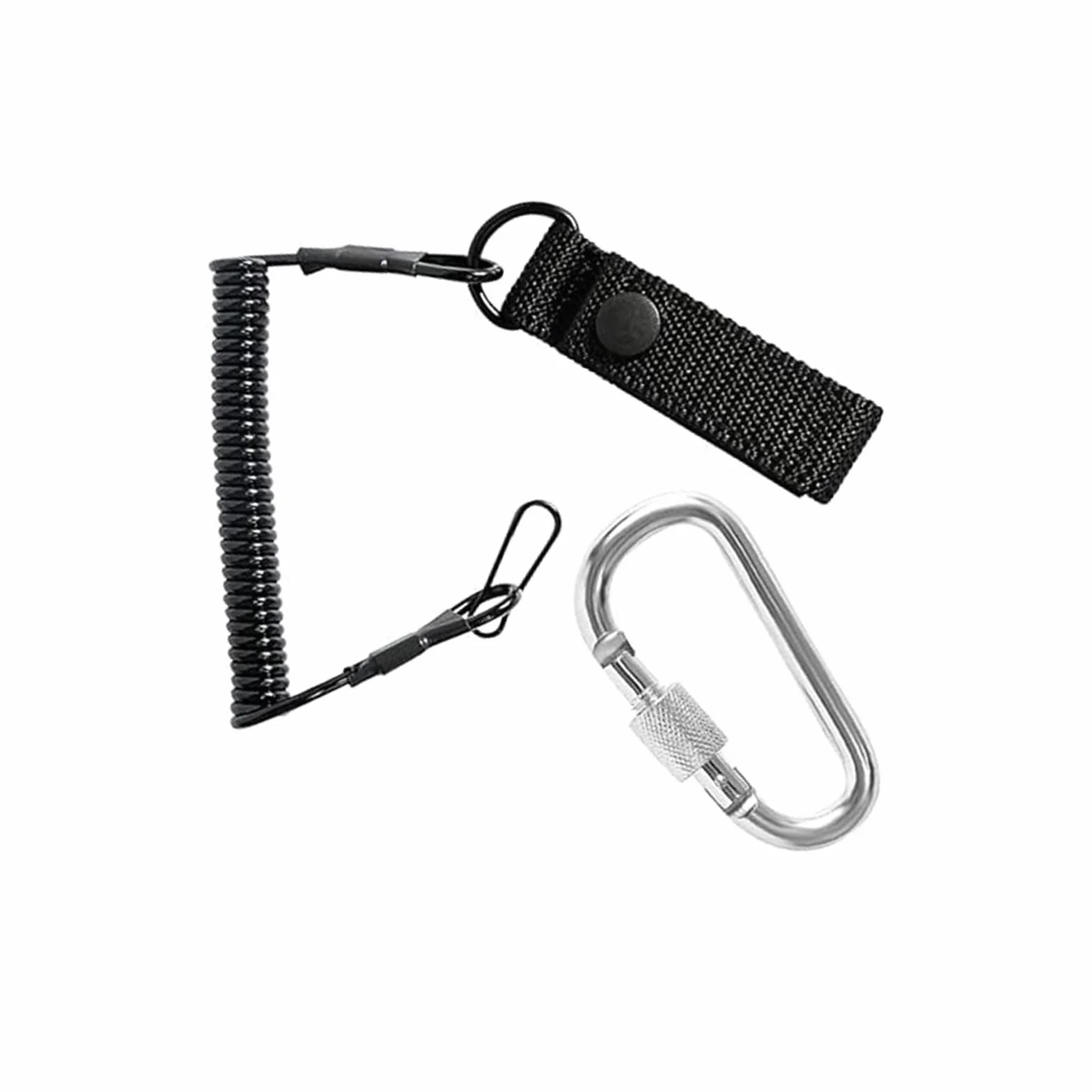 Paracord Tactical Lanyard – elastyczny kabel spiralny z karabińczykiem, spiralny kabel, breloczek do kluczy, elastyczny, karabińczyk do breloka, na kemping, wędrówki, wspinaczkę, wędkowanie na świeżym