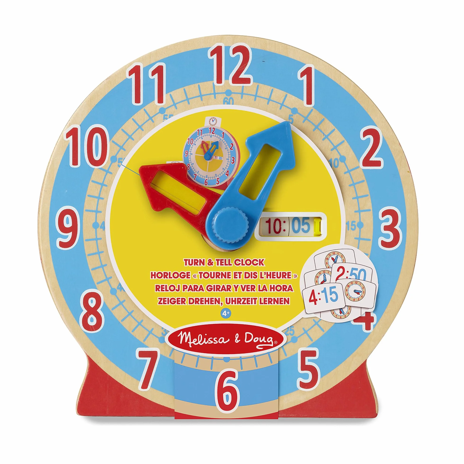 Melissa & Doug – zegar do ustawiania i podawania godziny | zabawka rozwojowa | motoryka | 3+ | prezent dla chłopca lub dziewczynki