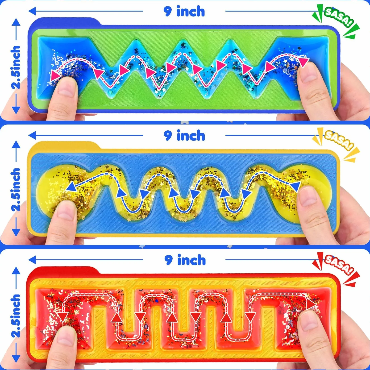 3 SZTUK Fidget Toy Sensory Labirynt Zabawki Puszyste Zabawki Dla Dzieci I Dorosłych Zabawki Autyzm Stres Adhd Zabawka Wypełniona Żelem Zabawki Rozwijające Potrzebne