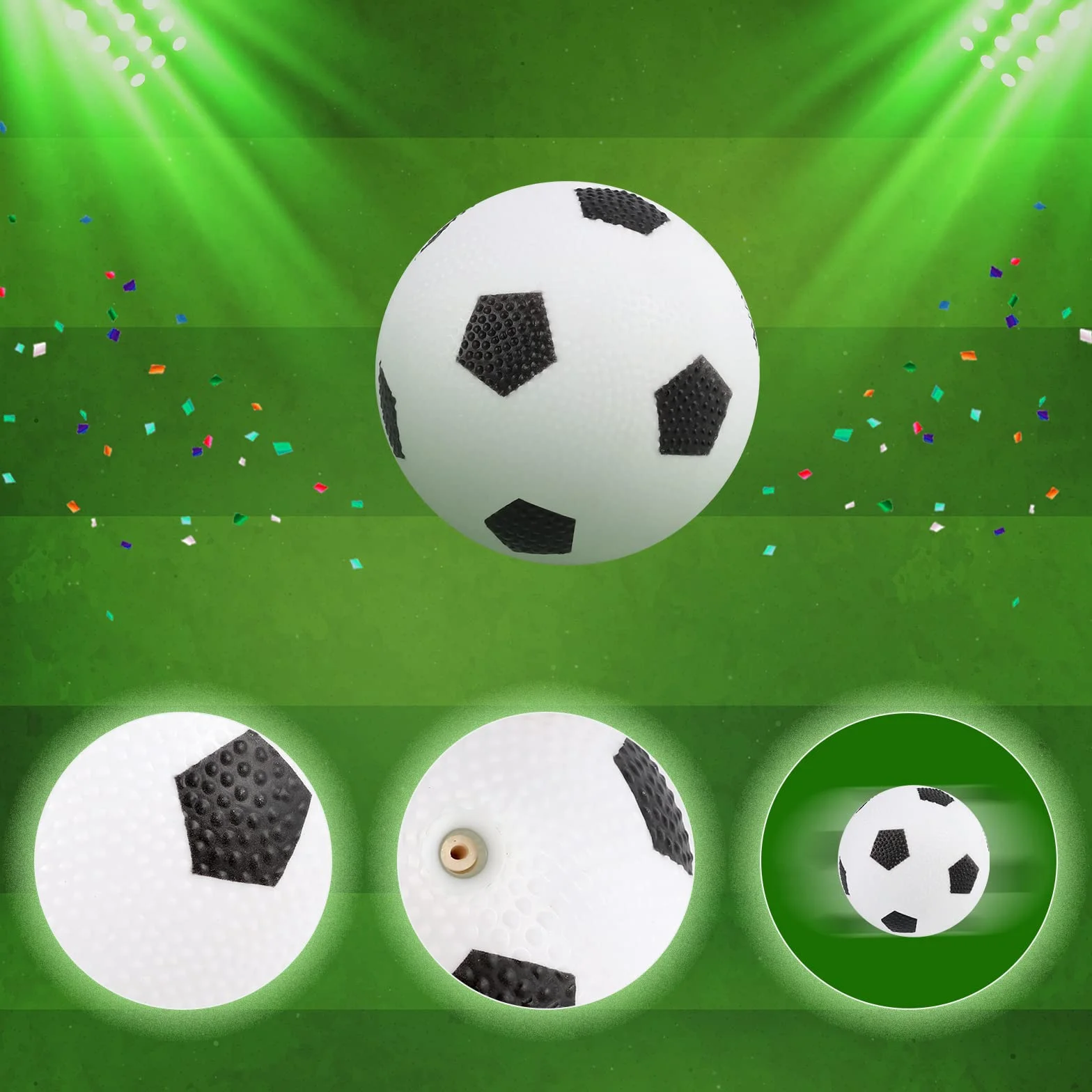AIEX 10szt Nadmuchiwana Pilka Nozna Mini, 10cm Nadmuchiwana Pilka Nozna z Inflatorem Gumowa Pilka Nozna Zabawka dla Dzieci Grajacych Cwiczacych (Czarna i Bialy)