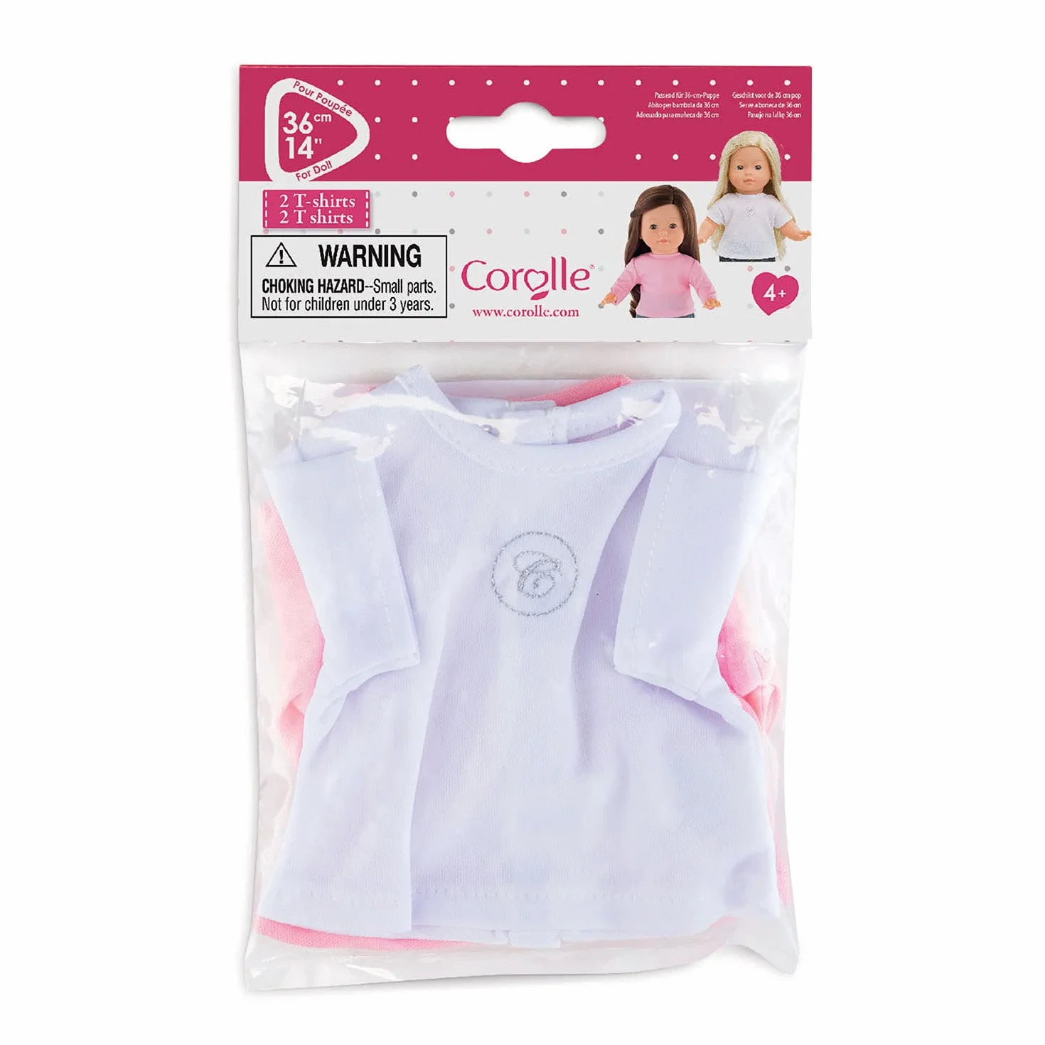 Corolle 9000210130-2 T-shirty, dla wszystkich lalek MaCorolle 36 cm, od 4 lat