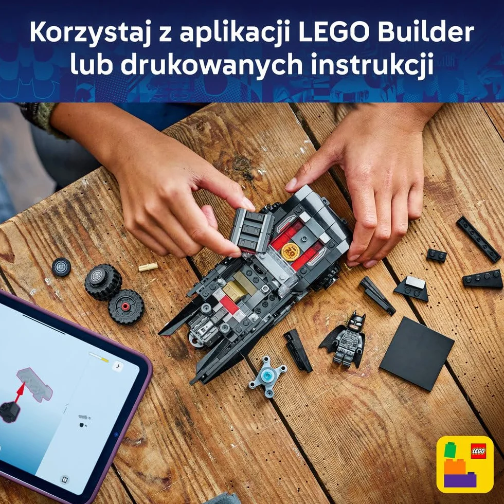 LEGO DC Batman: Batmobil z filmu Batman, samochód superbohatera i minifigurka, pomysł na prezent dla chłopców i dziewczynek w wieku od 9 lat, kolekcjonerski model na 20-lecie 76332
