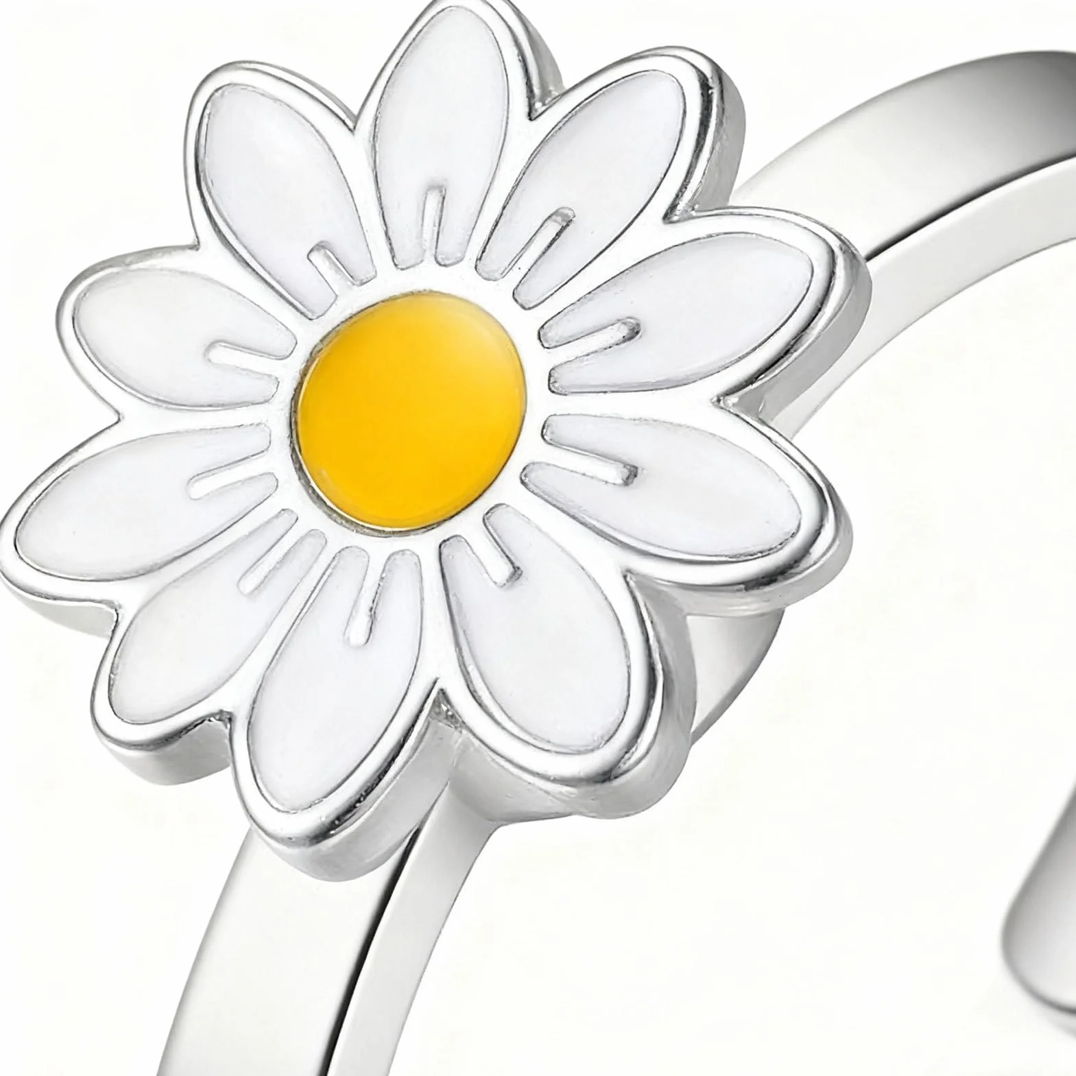 Fidget Rings, Spinner Jewelry, Fidget Rings do ?agodzenia stresu, 4-cz??ciowy zestaw z motywami ksi??yca, s?o?ca i kwiatów, ?atwe w u?yciu ?dzie do modowania, stylowe akcesoria dla dziewcz?t, nast