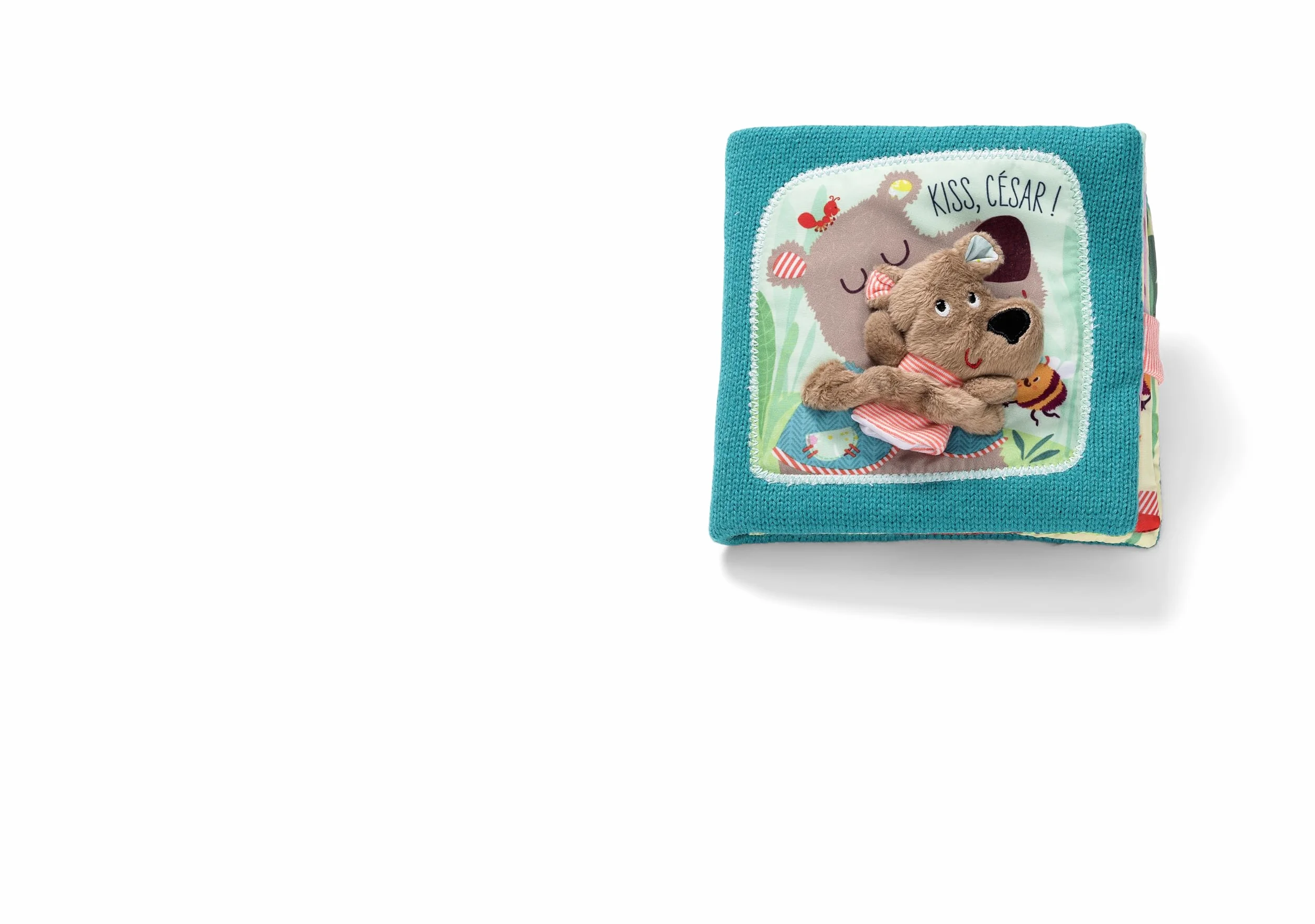 Lilliputiens - Książka o przebudzeniu w tkaninie Cezar Mimos - Interaktywna książka z lalką na palec - Historia dobranoc dla niemowląt - Idealny do pobudzania wyobraźni - Od 12 miesięcy - 86863