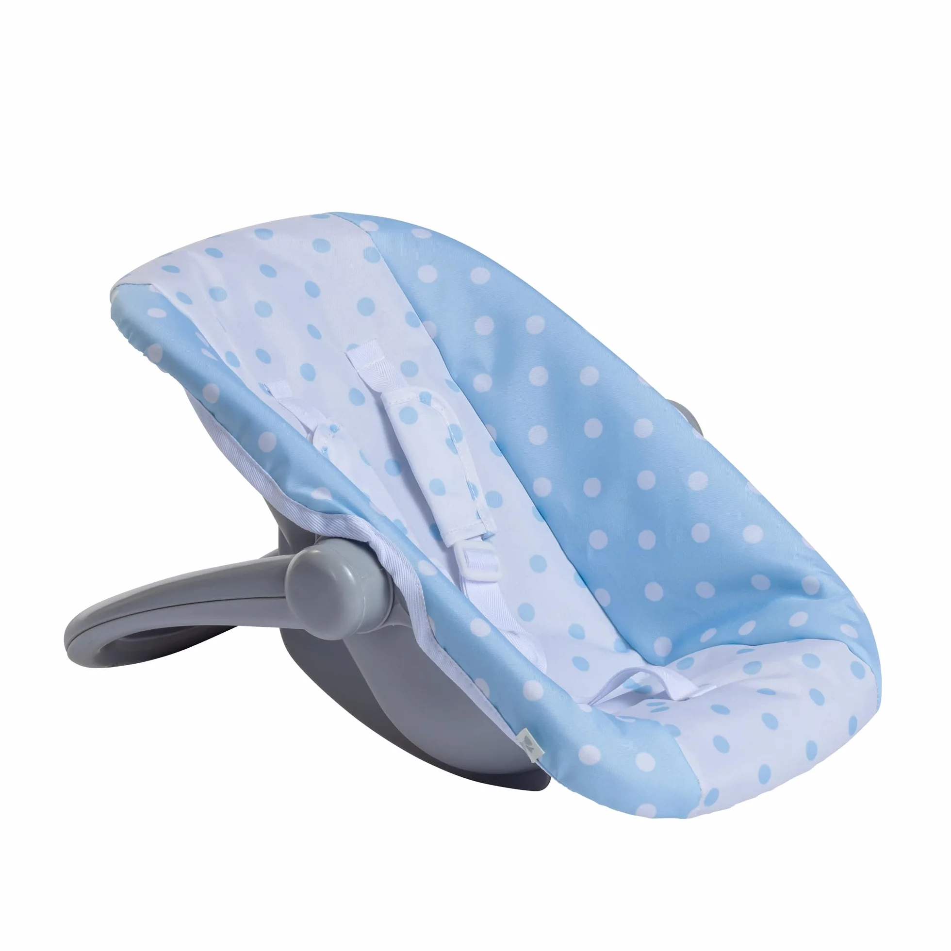 JC Toys - 2 w 1 Hamak i krzesło wielopozycyjne zdejmowane dla lalek do 45 cm, niebiesko-białe z kropkami, przenośny, lekki, zaprojektowany przez Berenguer Boutique, 3 lata