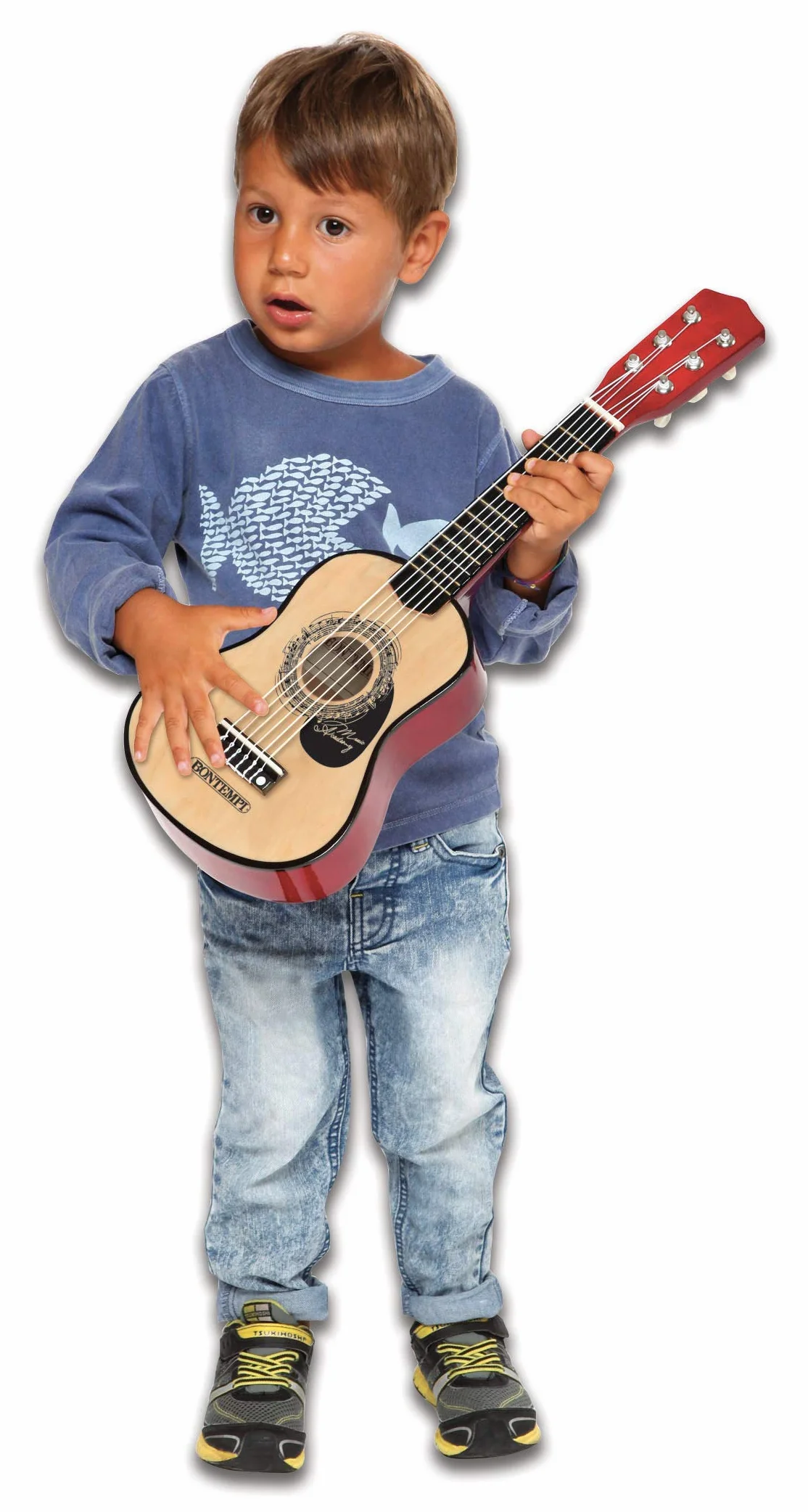 Bontempi | WoodHarmony - Klasyczna gitara drewniana 55 cm do autentycznych muzycznych przygód, brązowa