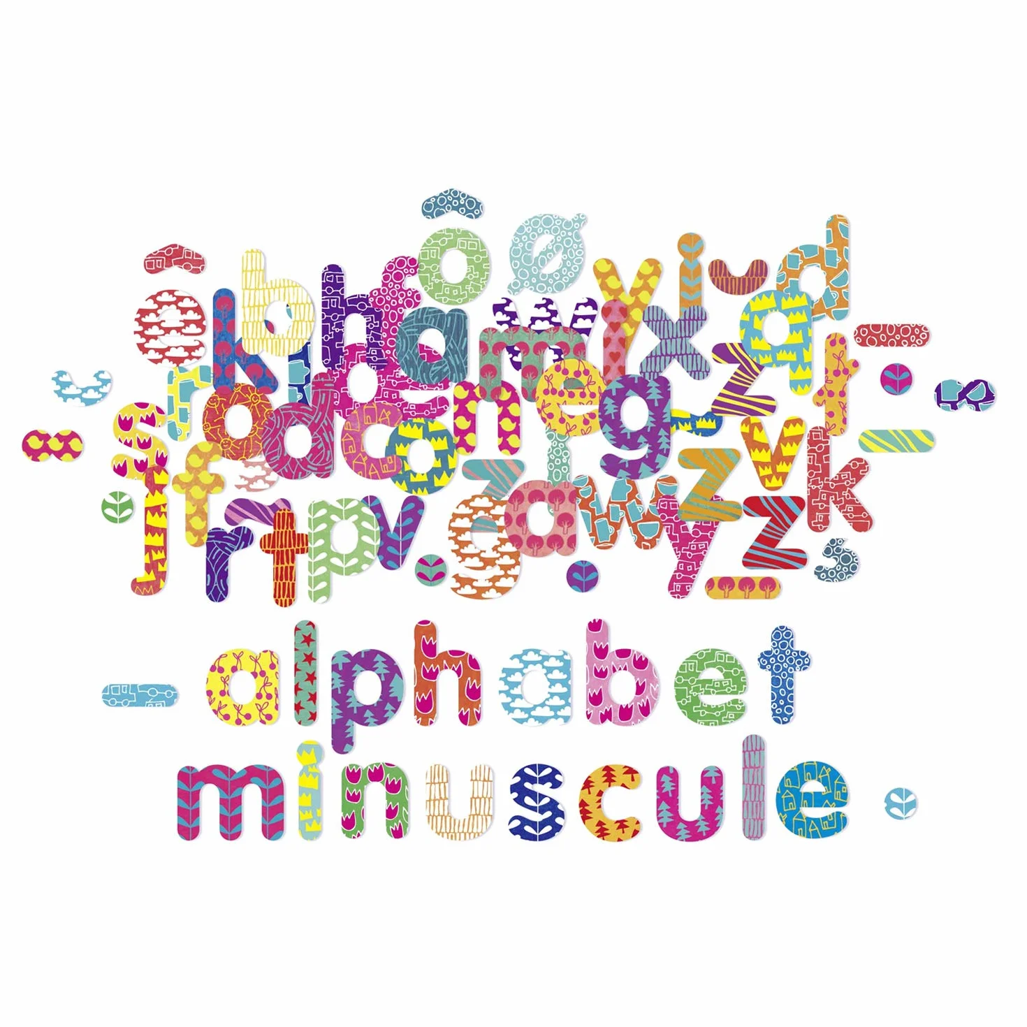 Vilac Vilac6703 81 magnesy alfabetowe z małymi literami, wielokolorowe