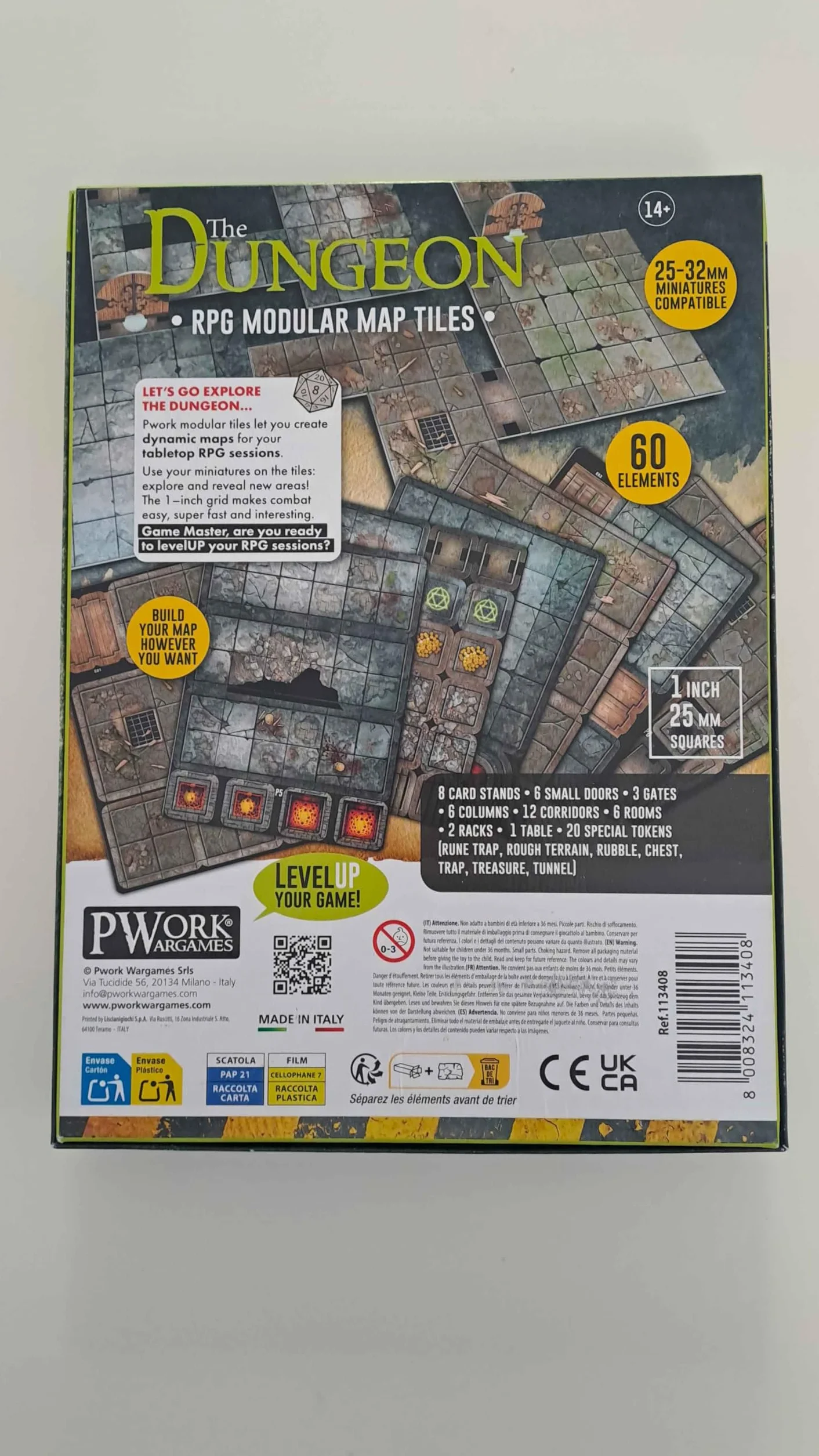 The Dungeon RPG modułowe płytki mapowe, dwustronne płytki kartonowe