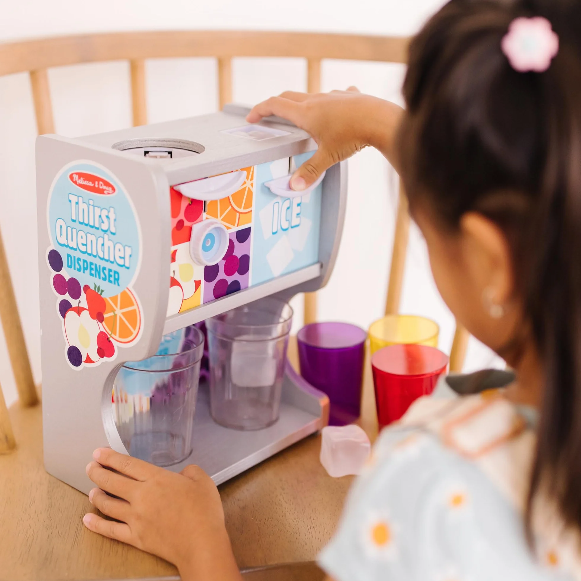 Melissa & Doug Thirst Quencher Dispenser Żywność do Zabawy, Wielokolorowy, 10 Elementów