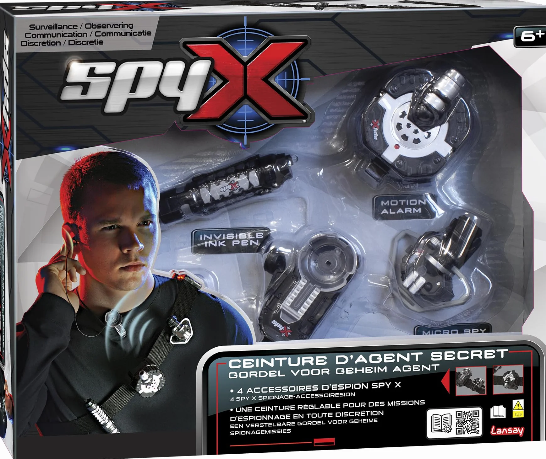 SPY X - Secret Agent Belt - Zabawka i akcesoria szpiegowskie - Zestaw szpiegowski dla dzieci od 6 lat - Pomysł na prezent urodzinowy i przebranie szpiegowskie - Lansay