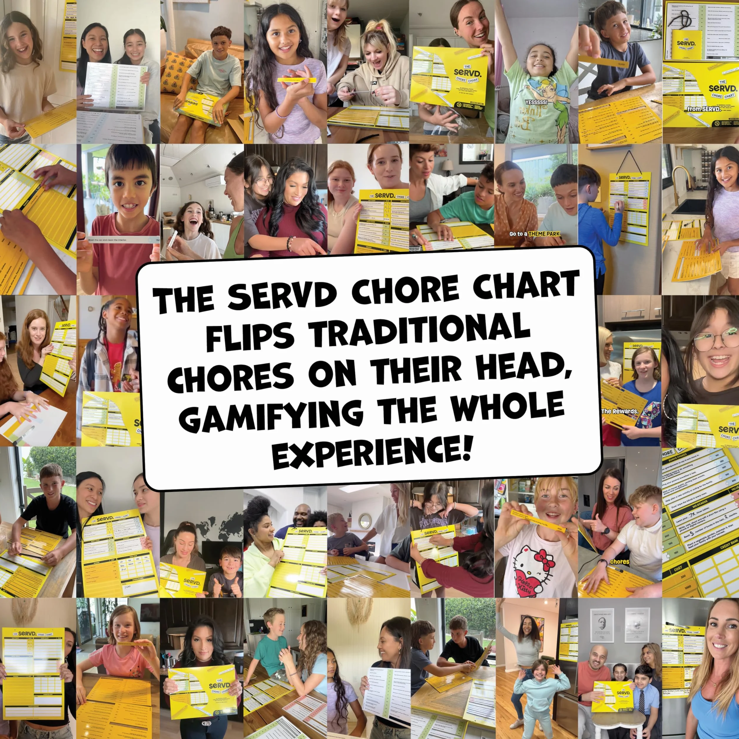 SERVD Chore Chart - Chores, Gamified. Magnetyczny, regulowany wykres zadań dla 1 gracza, wiek 6-12 lat