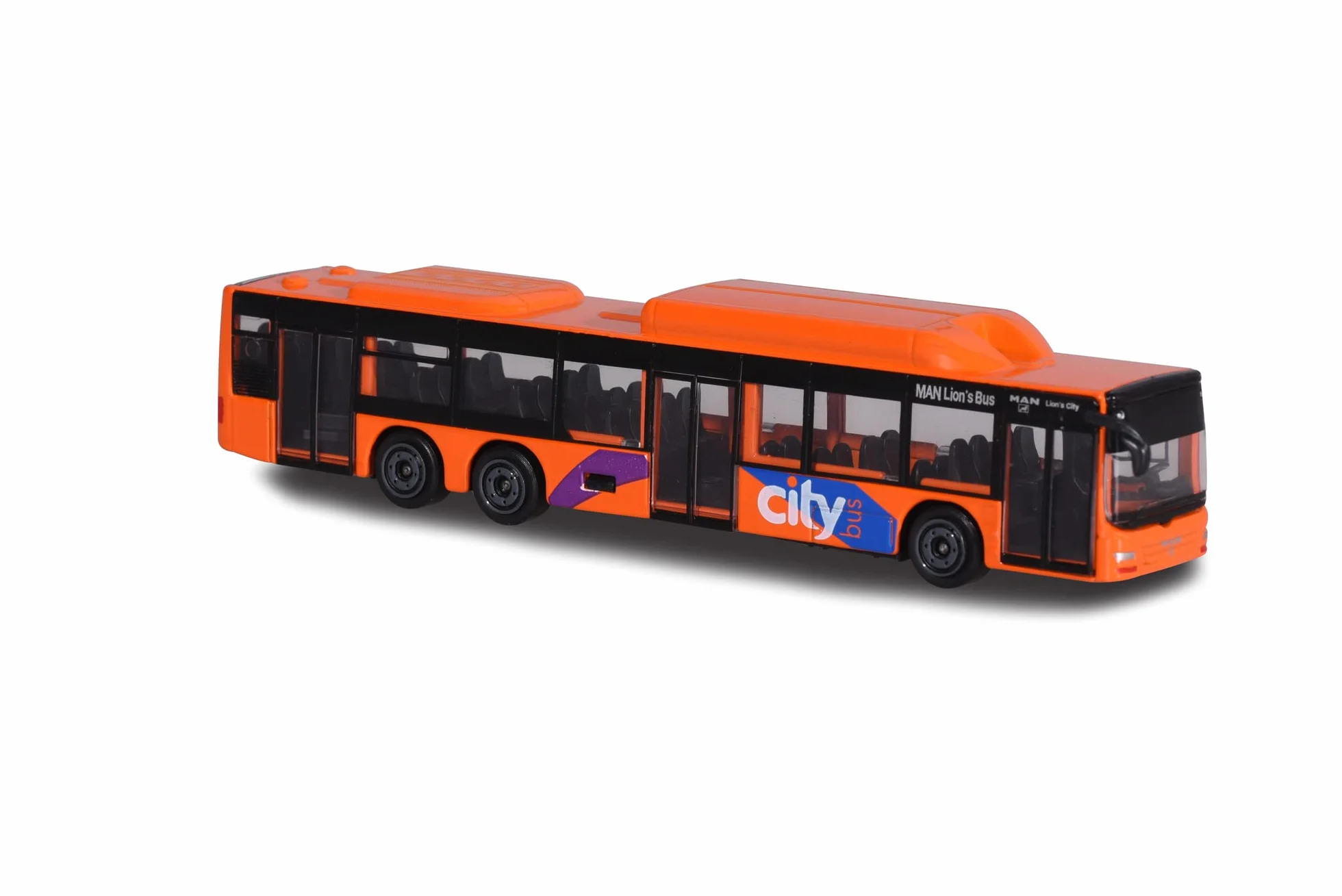 Majorette 212053159SDN - Man stadsbus - stadsbus van metaal met vrijloop, 13 cm, vanaf 3 jaar, verkrijgbaar in 6 verschillende modellen en kleuren, willekeurige keuze