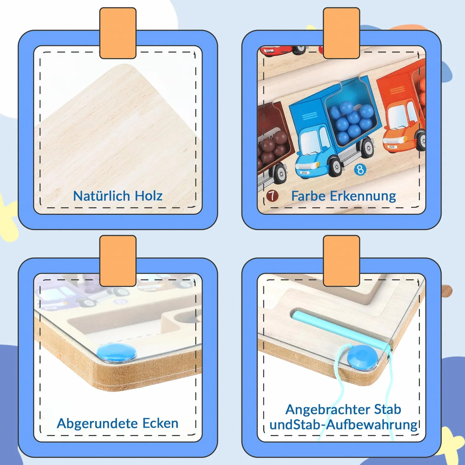 Montessori magnetyczne labirynty drewniane gry edukacyjne dla dzieci 2-3 lat 30x22 cm