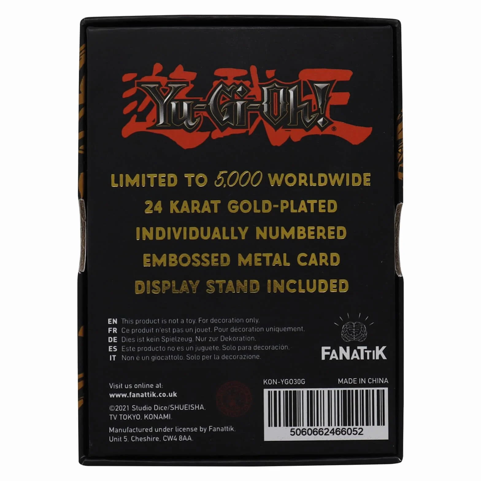 Yu-Gi-Oh! YGO30G limitowana edycja 24-karatowe pozłacane kolekcjonerskie Niebieskie Oczy Ultimate Dragon, czarny