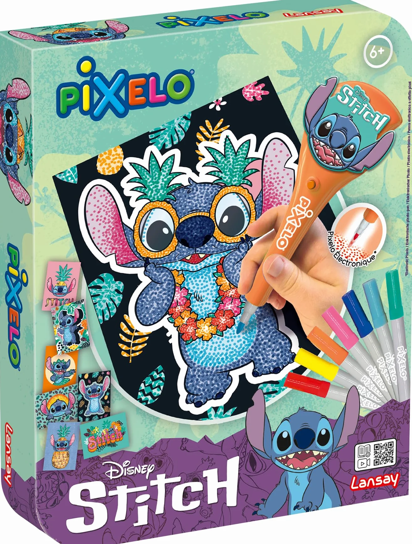PIXELO - Zestaw Disneya: Stitch - Tworzy piękne kolorowe rysunki w kilka chwil - kreatywna i zabawna aktywność dla dzieci - Kreatywny wypoczynek - Rozwija wyobraźnię - 6+