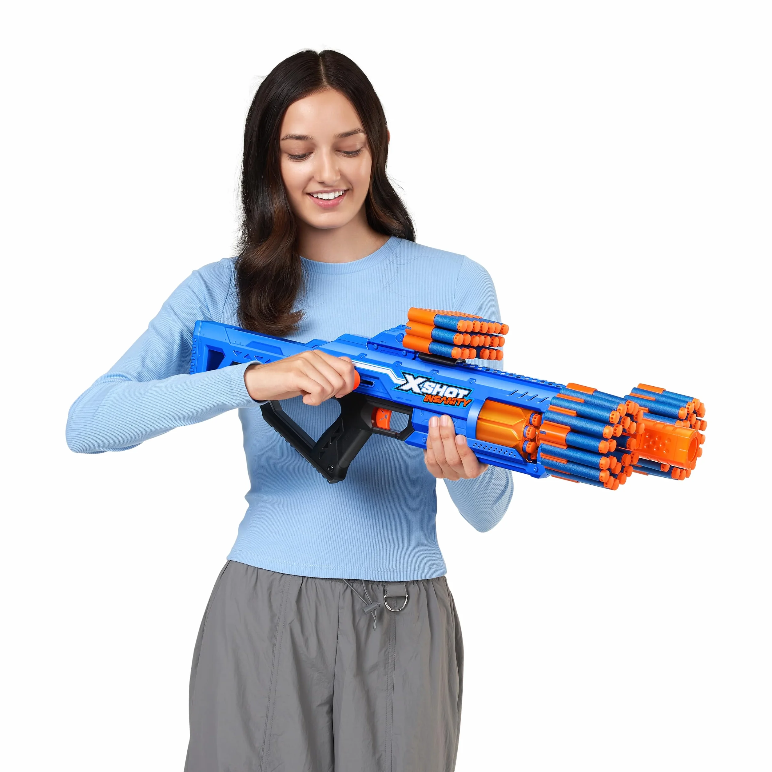 ZURU X-Shot Insanity Bezerko z 84 rzutkami, kieszonka powietrzna i przechowywanie rzutek, zabawka outdoorowa dla chłopców i dziewcząt, nastolatków i dorosłych