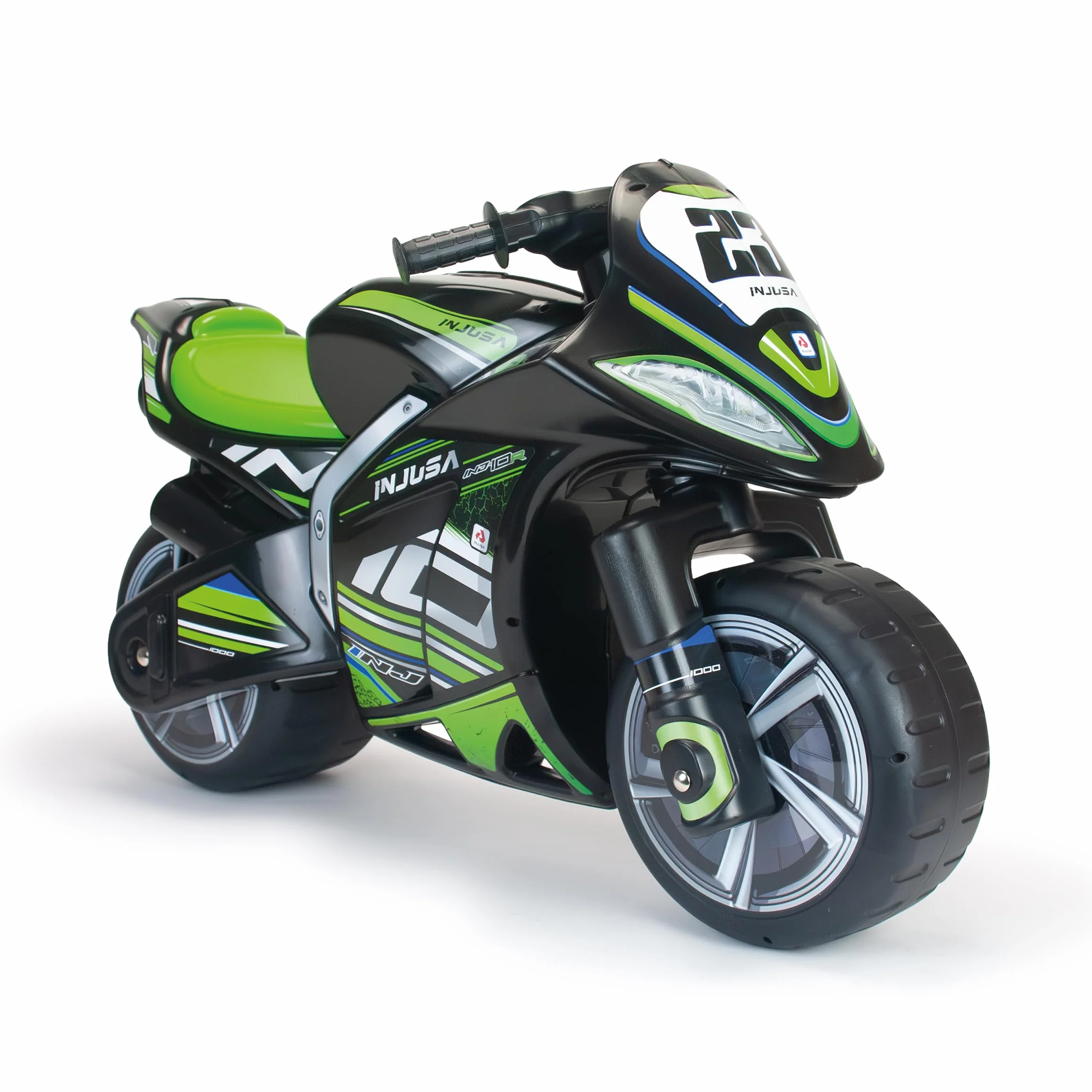 Jeździk Motocyklowy Dla Dzieci Winner XL – Czarny Motorek Biegowy Dla Dzieci Od 4 Do 7 Lat – Stabilny, Sportowy i Bezpieczny – Wyprodukowano w Hiszpanii - INJUSA