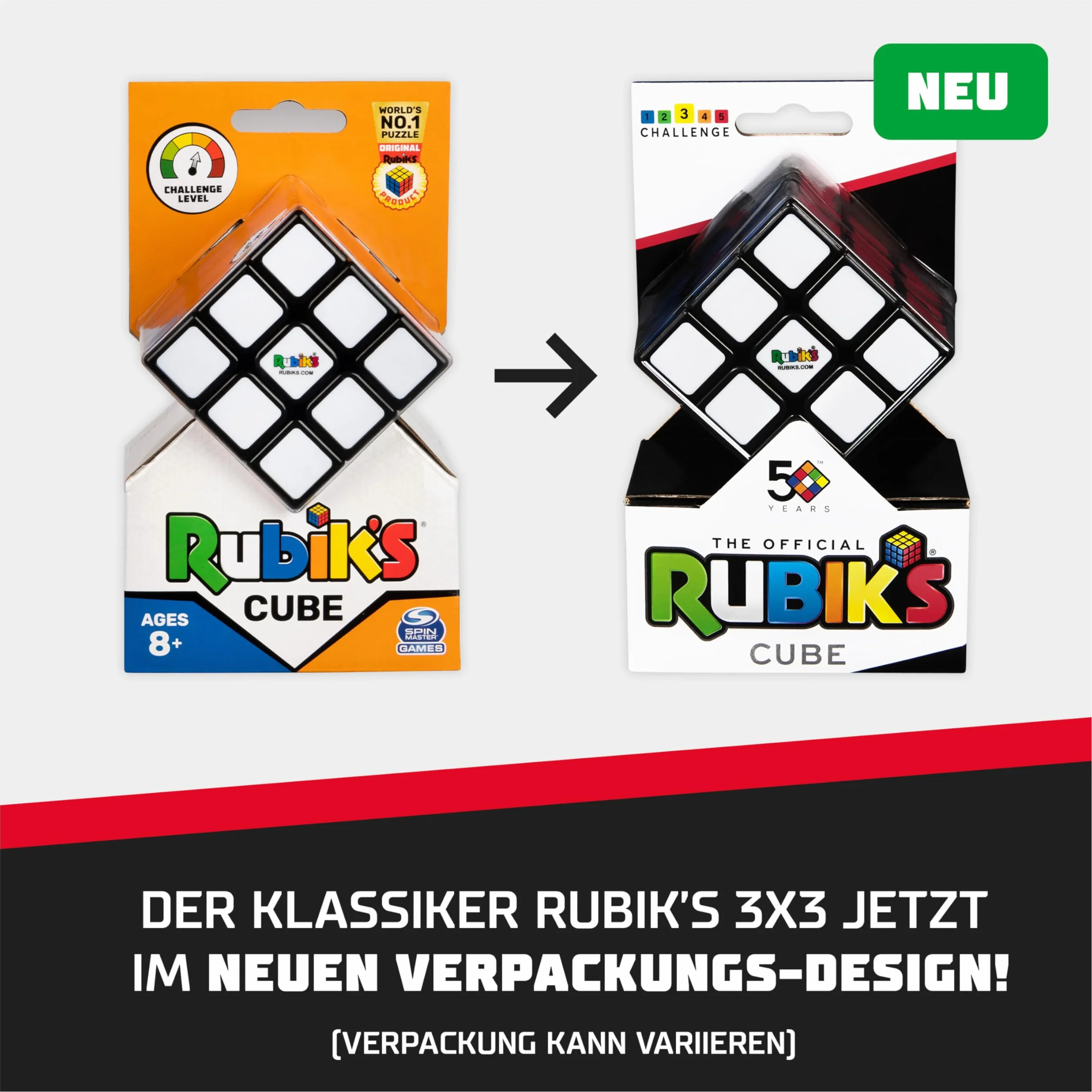 RUBIK'S CUBE 3X3 - Kolorowa gra puzzli Rubik's 3X3 - Puzzle 3x3 Oryginalne dopasowanie kolorów - Klasyczny Cube Problem z 1 przewodnikiem - 6063968 - Zabawka dla dzieci 8 lat i +