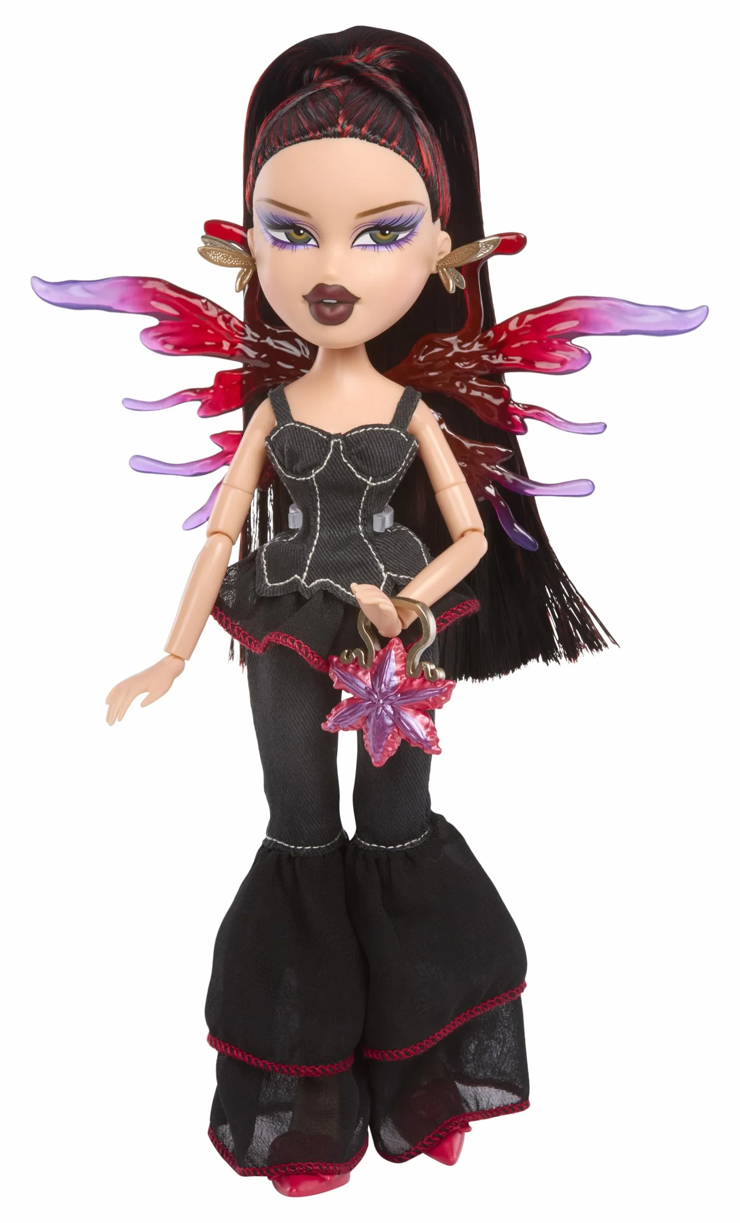 Bratz Fashion Pixiez Lina - Kolekcjonerska Lalka Fantasy z Prawdziwymi Ubraniami i Akcesoriami, Skrzydła Zmieniają się w Pierścionek