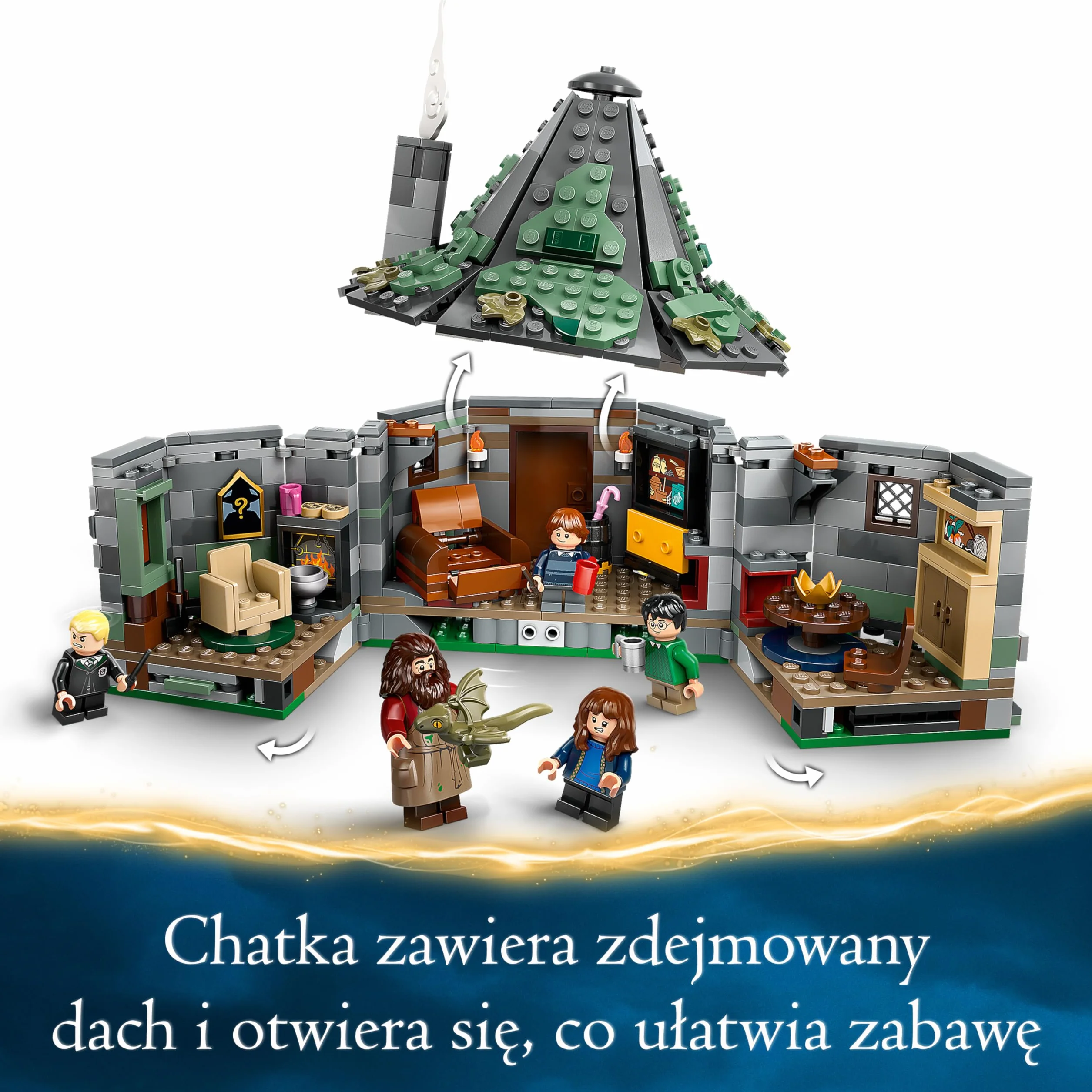 LEGO Harry Potter Chatka Hagrida: niespodziewana wizyta 76428; zestaw z chatką do zbudowania i siedmioma postaciami do odgrywania ról; pomysł na prezent dla chłopców i dziewczynek