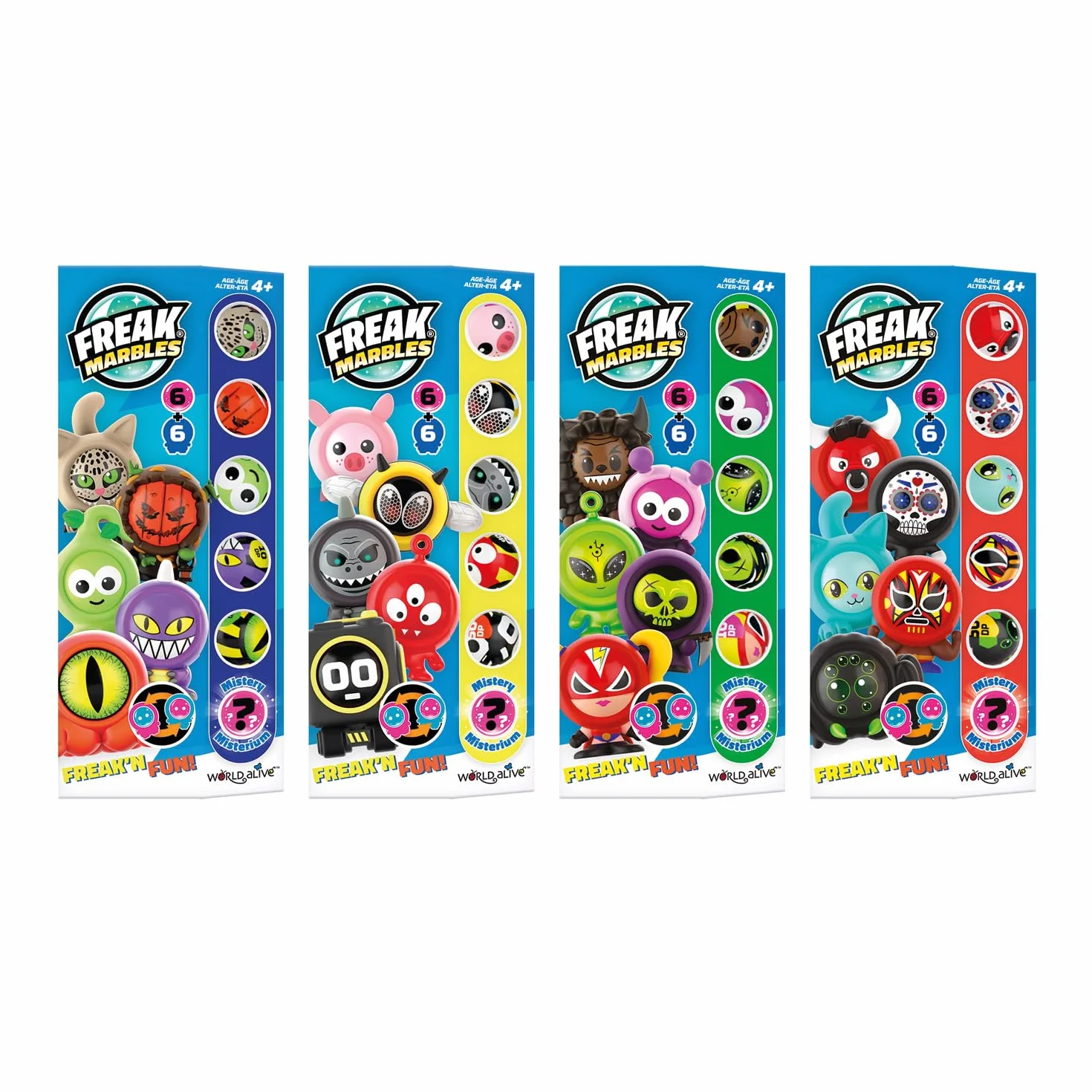 Freak Marbles Totem Pack D, 6 kolorowych kulek z jego projektami w grze, z czego 1 to Rzadkie. Zbieraj, baw się i udostępniaj dzieci w wieku od 4 lat