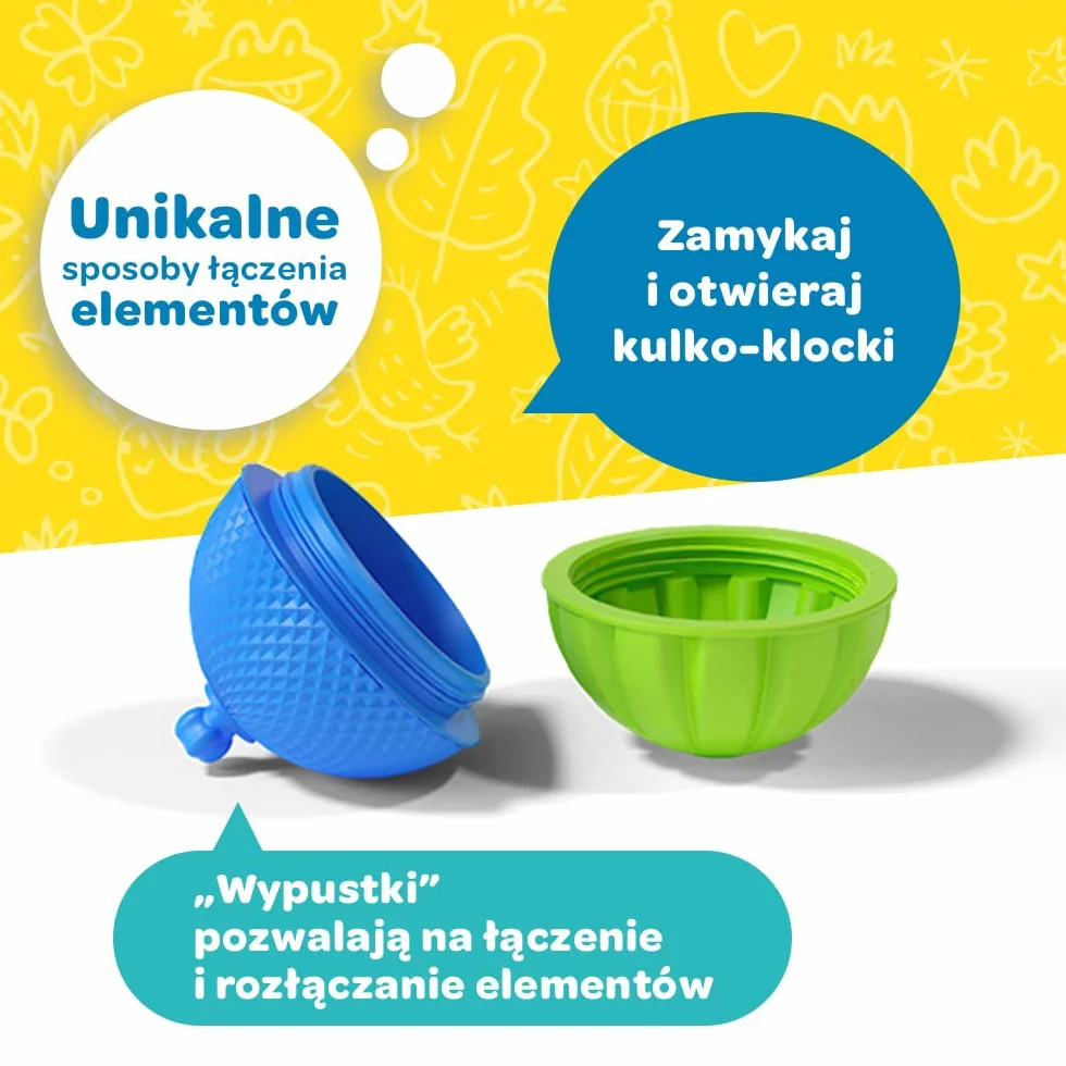 Trefl, Lalaboom - Kulko-klocki Sensoryczne, Zwierzątka - Zestaw 24 Elementów, Zabawka 4w1, Klocki dla Maluchów, Rozwój Motoryczny, Bezpieczna Zabawka Edukacyjna dla Dzieci od 10 miesięcy
