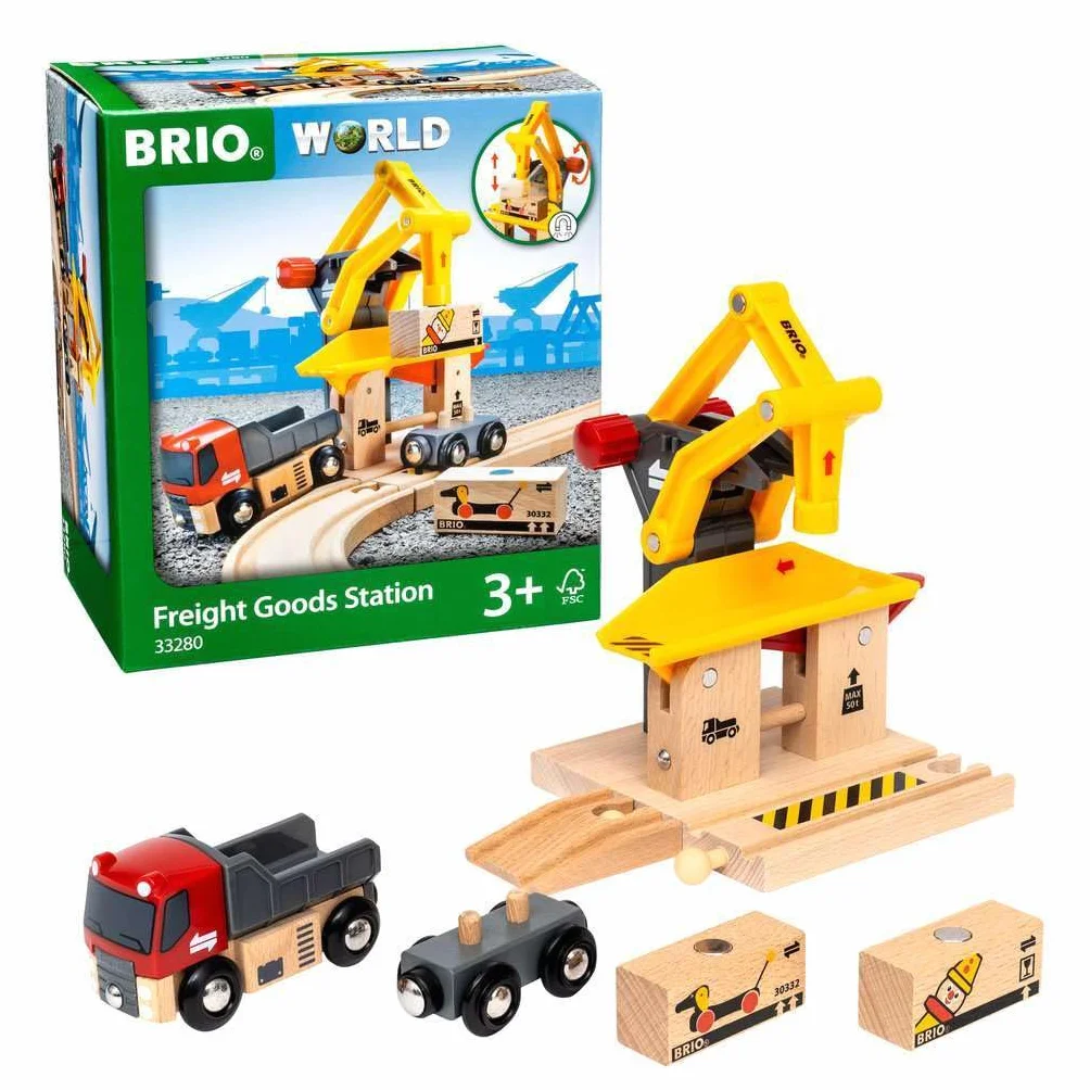 Brio 63328000 Stacja Załadunkowa Z Podnośnikiem (63328000) Bezpieczna Zabawka Dla Dzieci Powyżej 3 Lat,Wielokolorowy,Travel Train 33280
