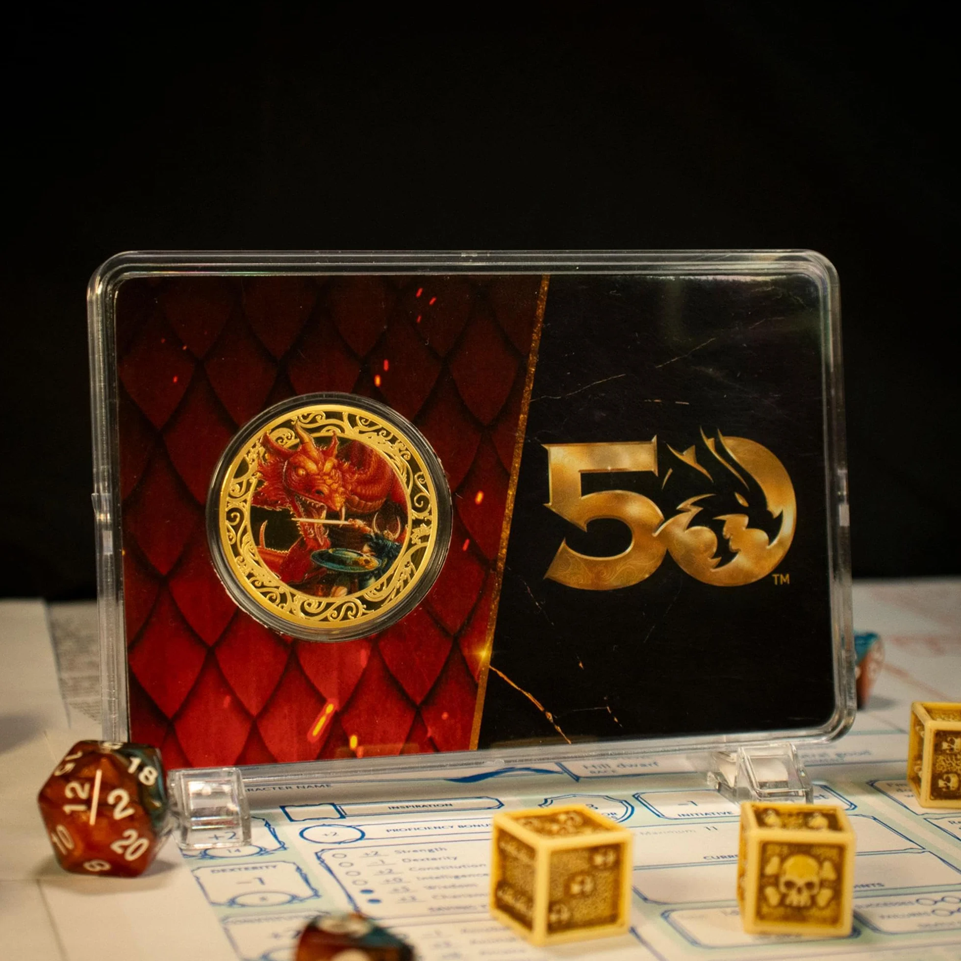 Dungeons & Dragons - 50th Anniversary 24k Gold Plated Coin With Colour Print