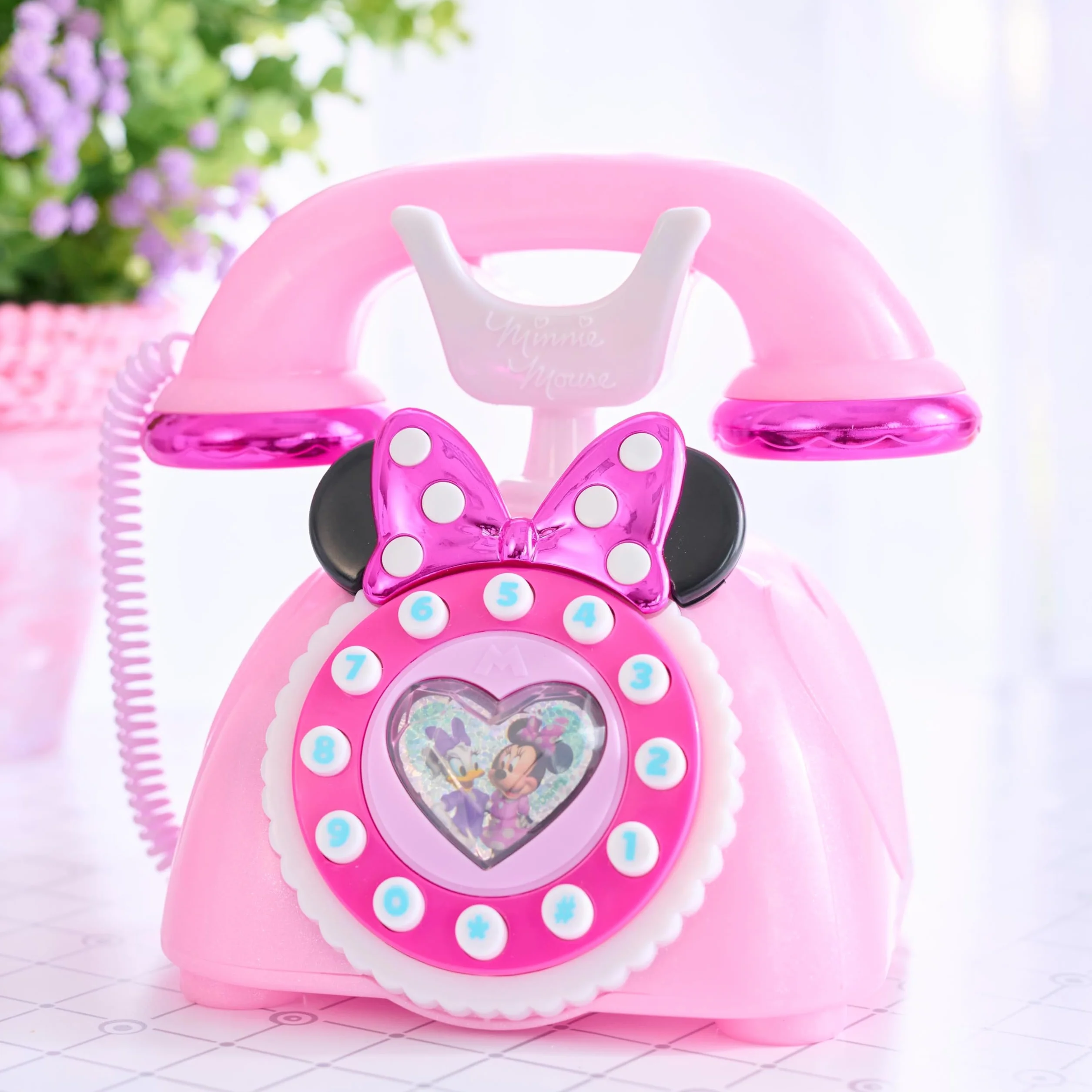 Disney Junior Minnie Mouse Ring Me Rotary Style Phone with Lights and Sounds, Pink