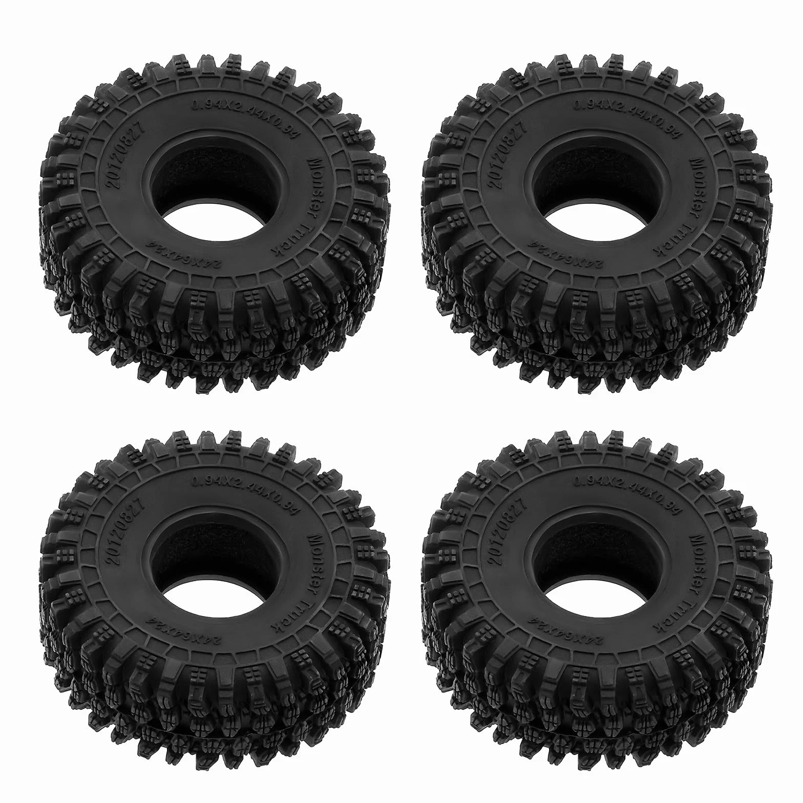 4 szt. 1.0 opony gąsienicowe 64 x 24 mm T1011 koła gąsienicowe RC gąsienicowe gumowe opony kompatybilne z Axial SCX24 AX24 Bronco Gladiator Deadbolt