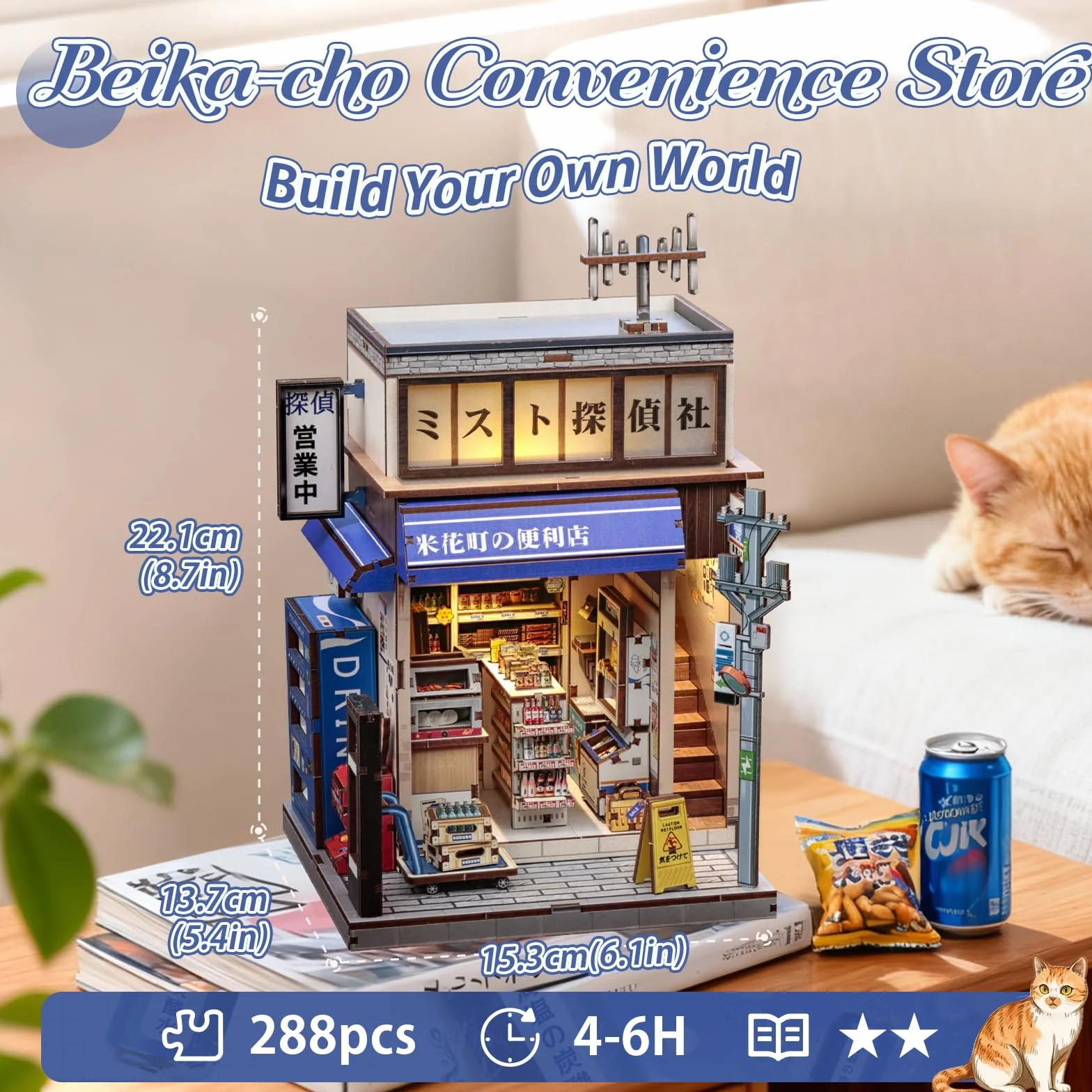 CUTEBEE Book Nook Kit - Domek Dla Lalek W Stylu Japońskim, Dekoracja Domu I Półki Na Książki, Wyjątkowy Prezent Dla Rodziny I Przyjaciół