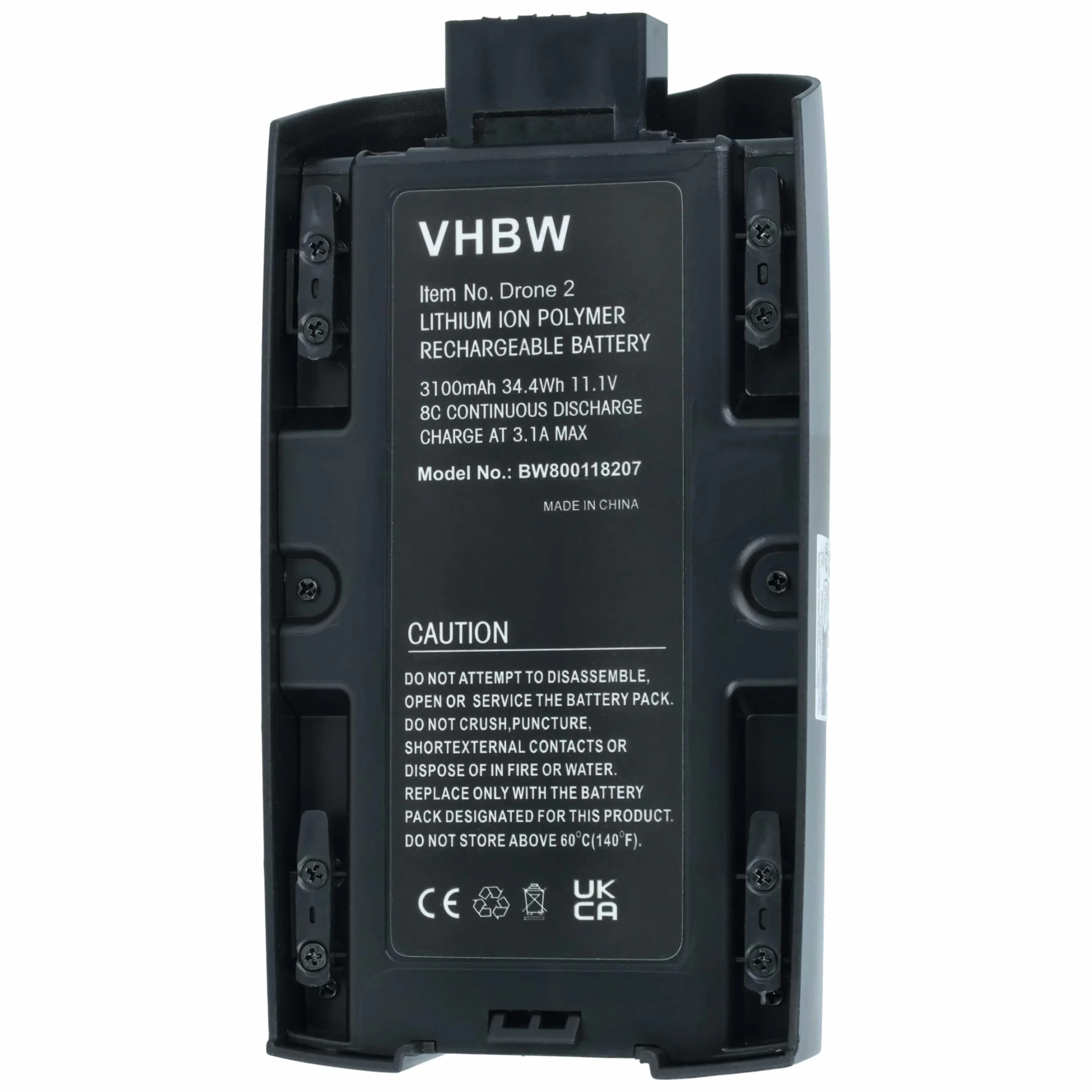 vhbw Akumulator kompatybilny z Parrot Bebop 2, 2 Pro Drone Multicopter Quadrocopter (3100 mAh, 11,1 V, litowo-polimerowy)