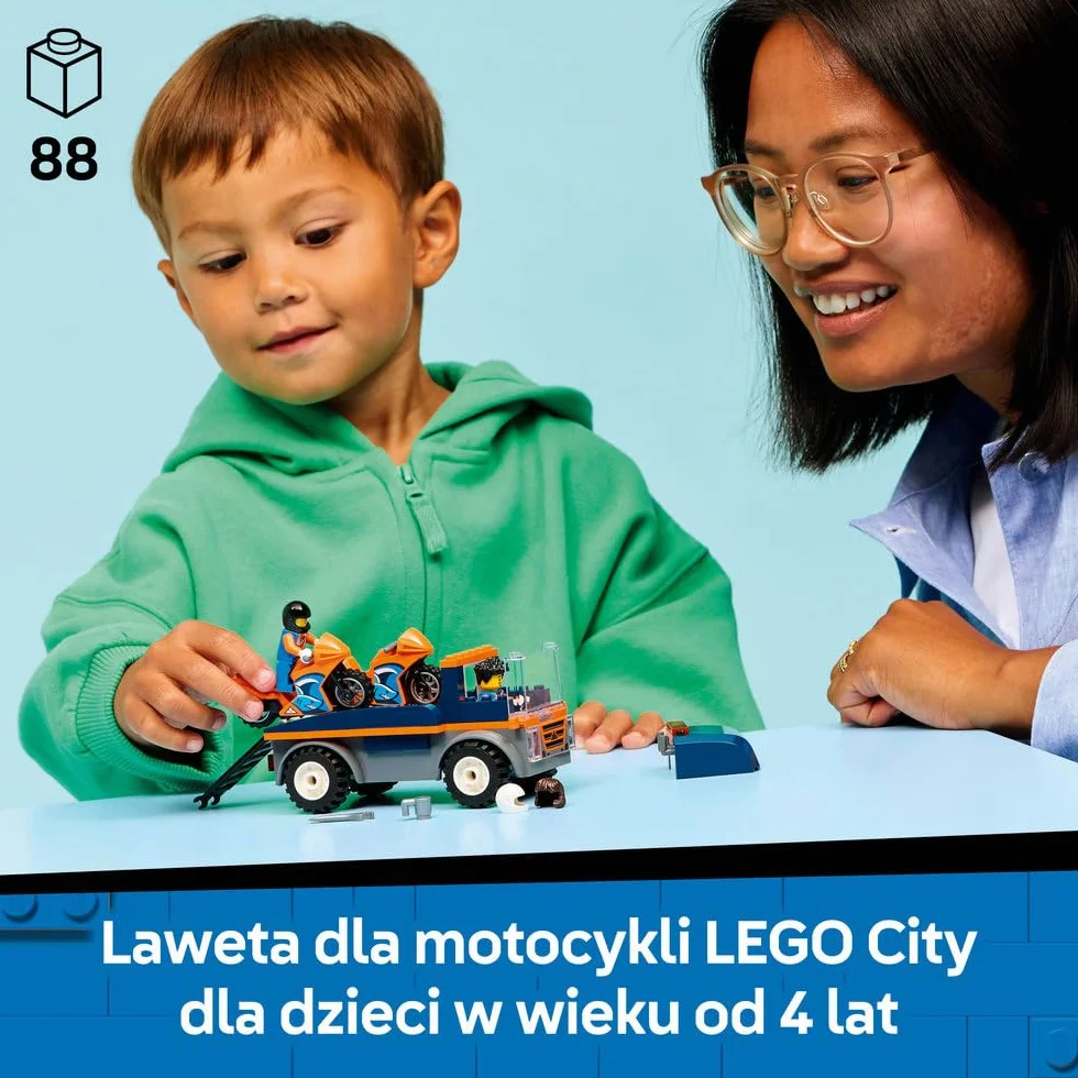 LEGO City Laweta dla motocykli 60491 klocki dla dzieci z minifigurkami