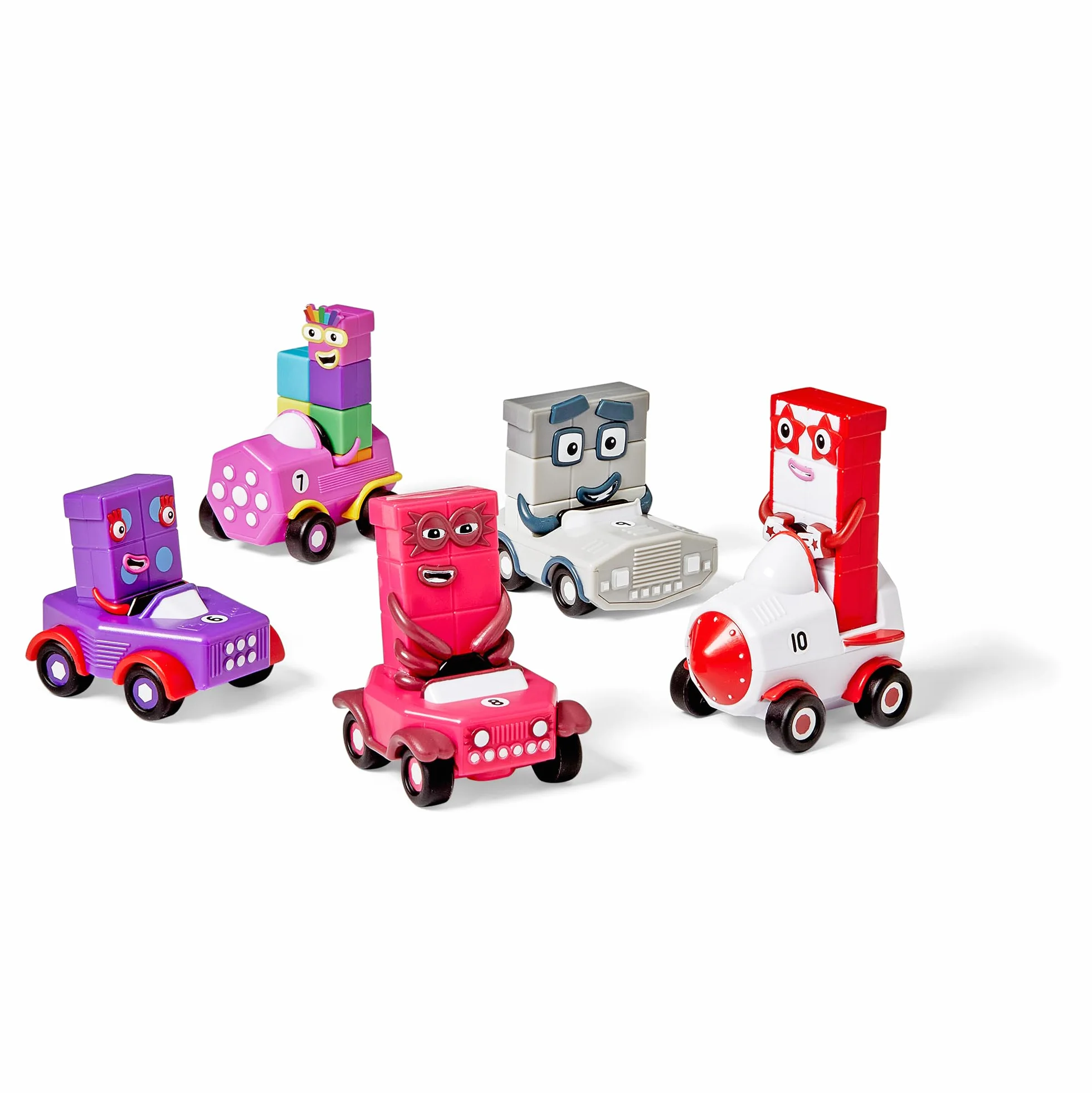 Learning Resources Mini-pojazdy Numberblocks od 6 do 10, od 3 lat, do nauki liczenia i rozpoznawania kształtów