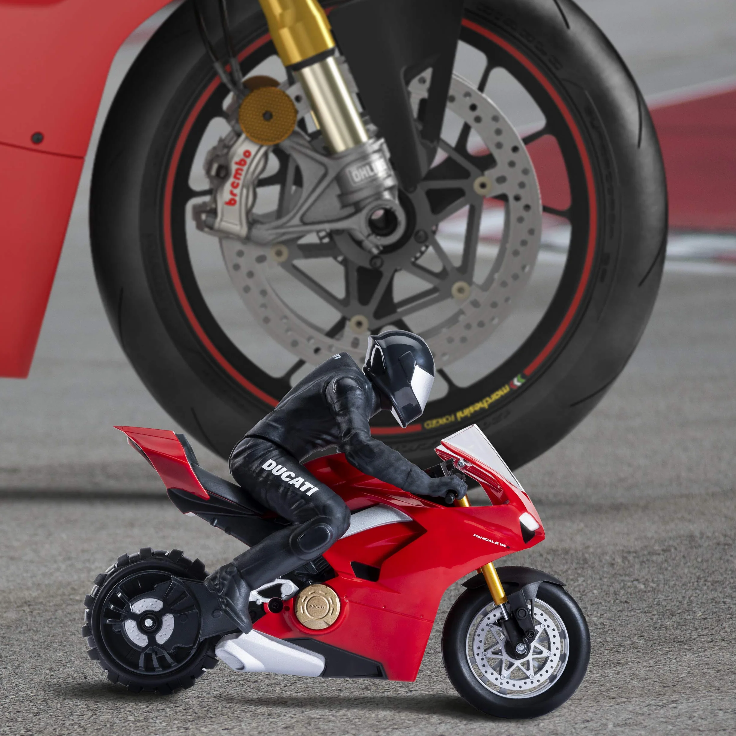 Spin Master - 6053427 - Upriser Ducati, autentyczny motocykl Panigale V4 S z pilotem zdalnego sterowania, skala 1:6