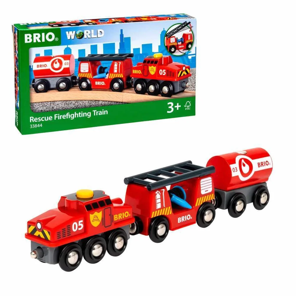 Brio 63384400 Pociąg Straż Pożarna (63384400) Bezpieczna Zabawka Dla Dzieci Powyżej 3 Lat,Kolorowy