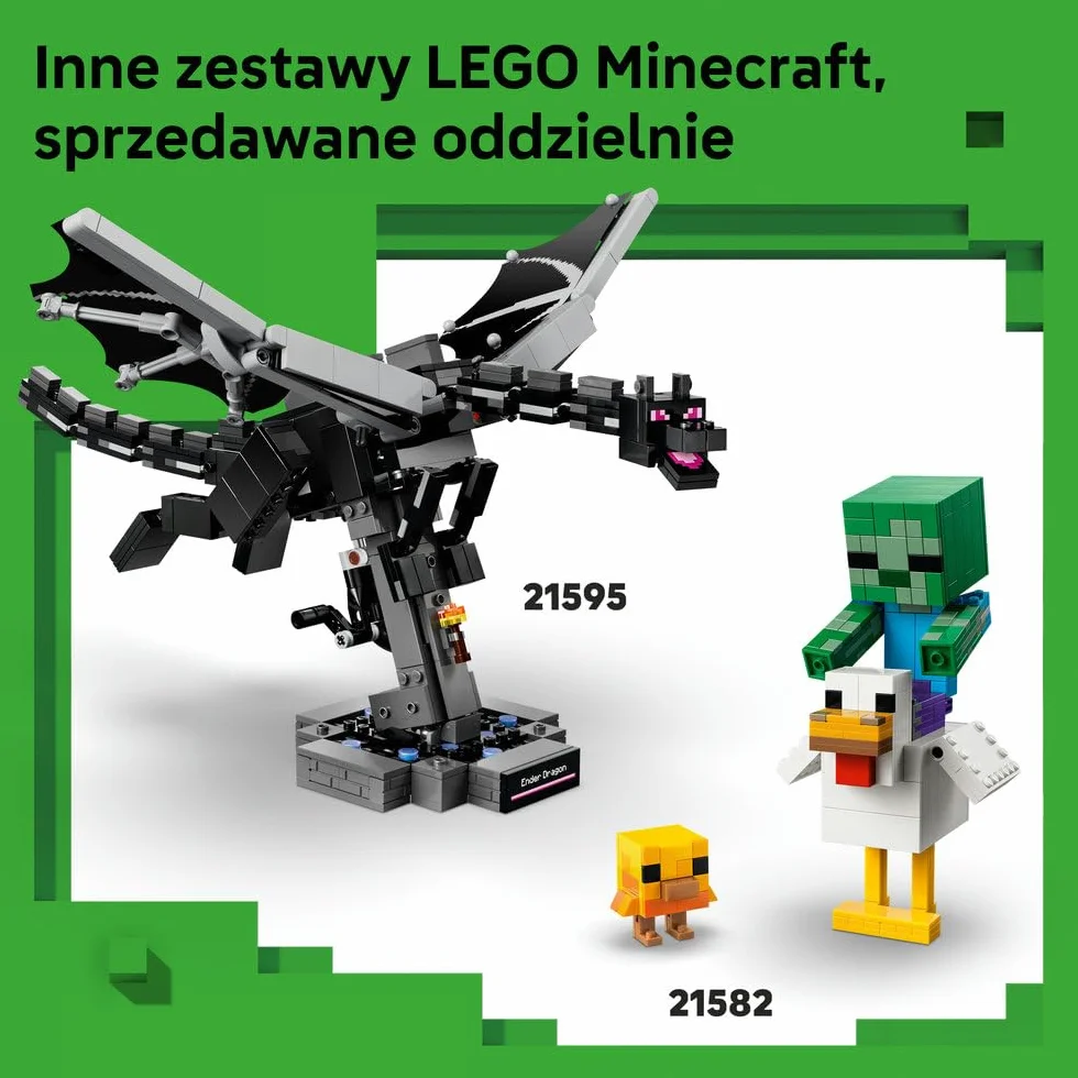 LEGO Minecraft Szkielet, zabawka konstrukcyjna dla 10-latka, figurka z gry, gamingowa dekoracja do pokoju dziecka, klocki dla chłopca i dziewczynki, pomysł na prezent dla gracza 21594