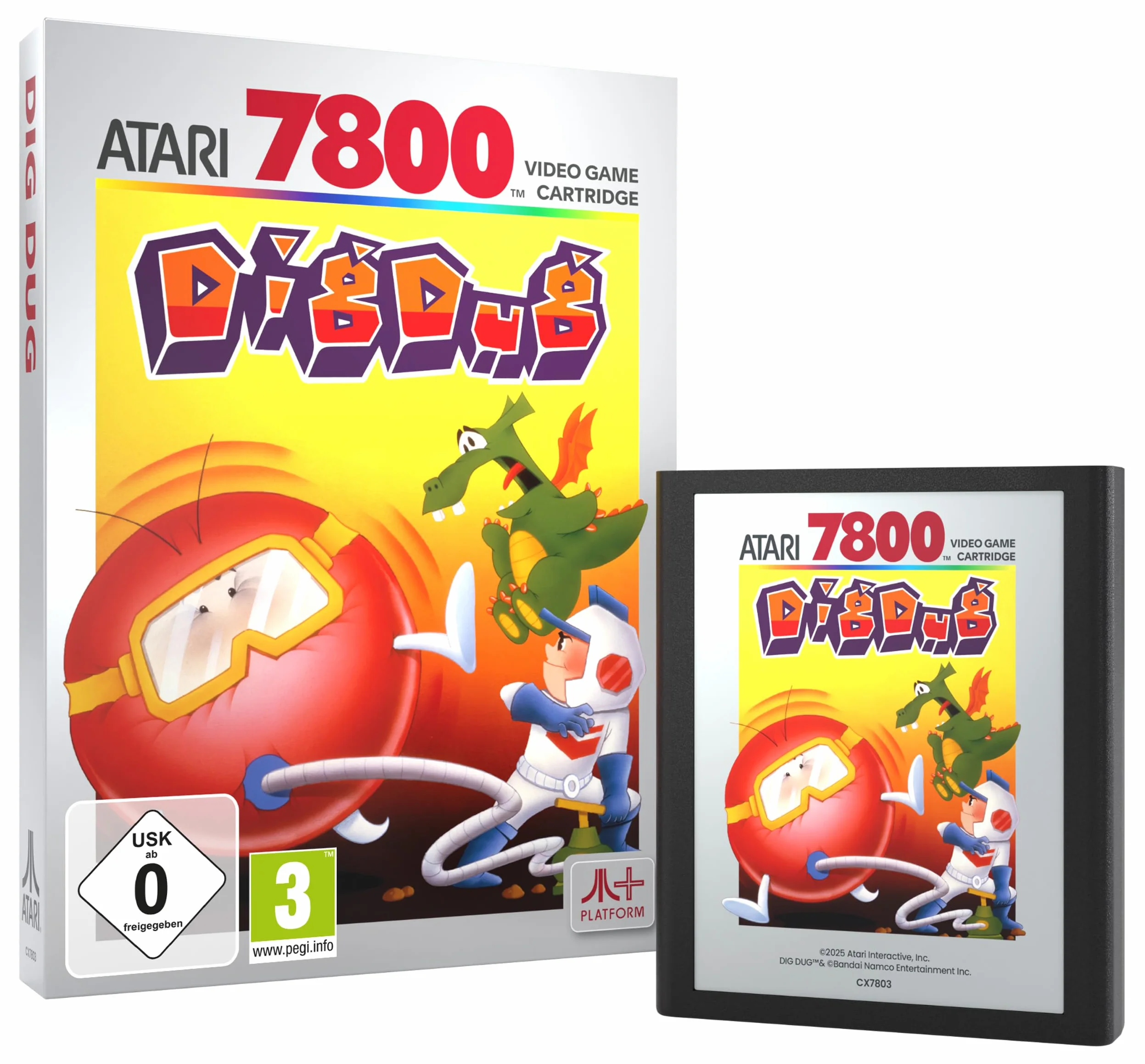 DIG DUG (kompatybilny z systemami gier wideo Atari 2600+, Atari 7800+ i Atari 7800)