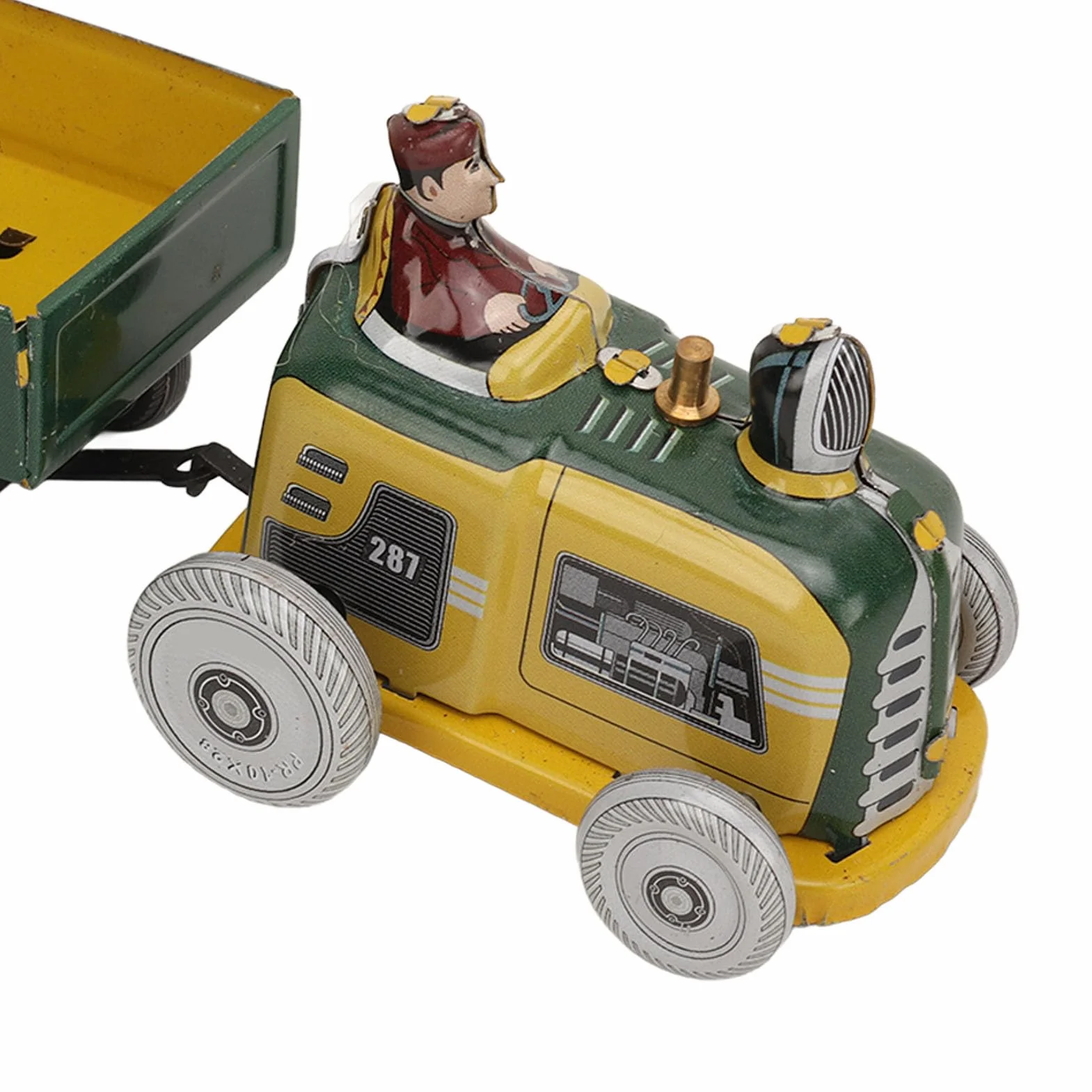 Nostalgiczna Nakręcana Zabawka, Metalowy Traktor z Blachy Chodzącej, Kolekcjonerskie Dekoracje w Stylu Vintage, Klasyczny Design z Doskonałym Wykonaniem, Wszechstronna Opcja