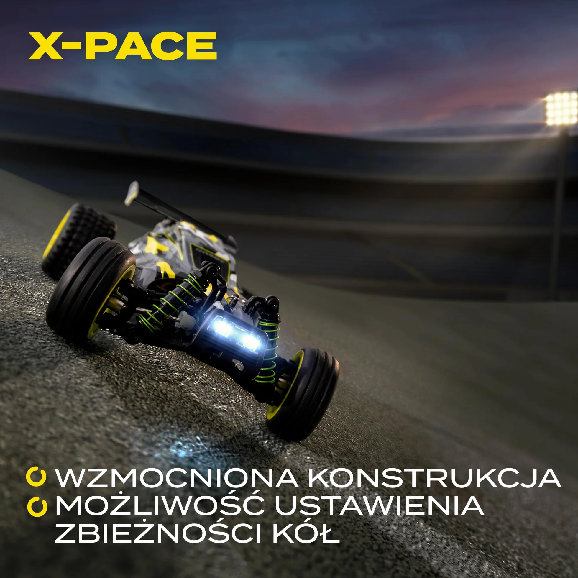 OVERMAX X-Pace 4x4 Samochód Zdalnie Sterowany 1:18 45km/h 100m Bateria Li-ion 850mAh LED