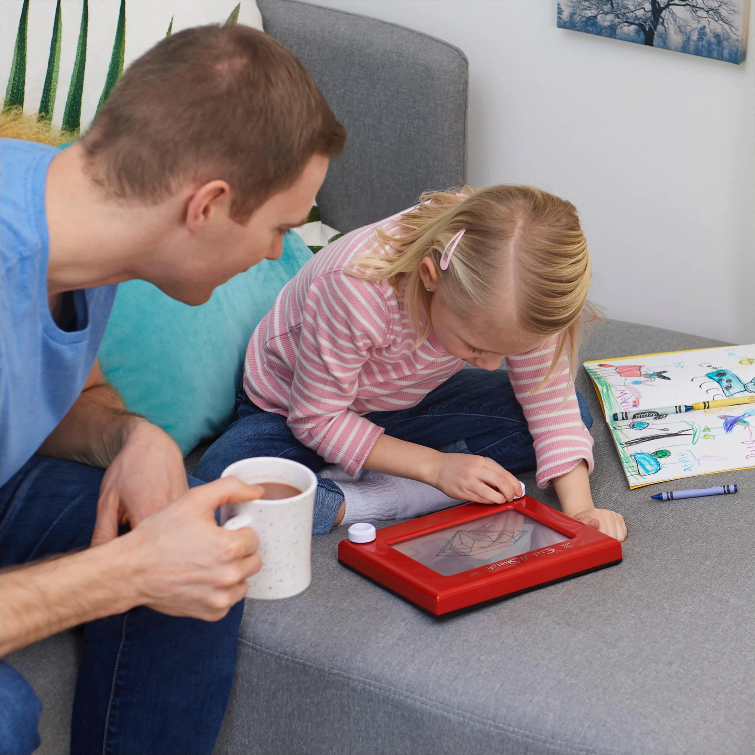 Etch A Sketch - Oryginalny magiczny ekran - Tablica magnetyczna dla dzieci - z 86% tworzywa sztucznego z recyklingu - Gry kreatywności zaangażowane w ochronę środowiska - 6066719 - Zabawki dla dzieci