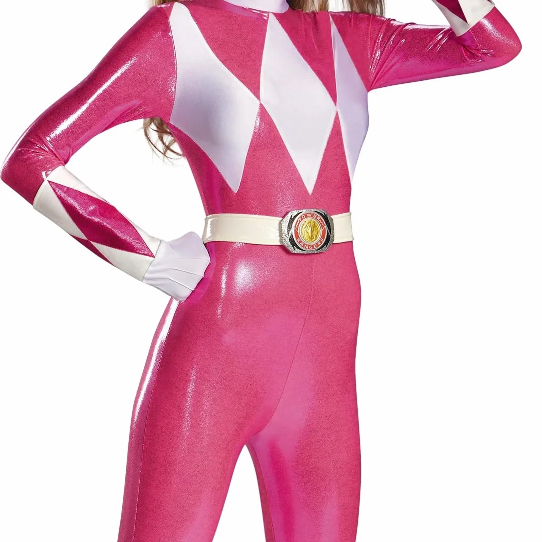 Disguise 55626 Pink Ranger kostium dla dorosłych, wielokolorowy, jeden rozmiar, Różowy/biały, S