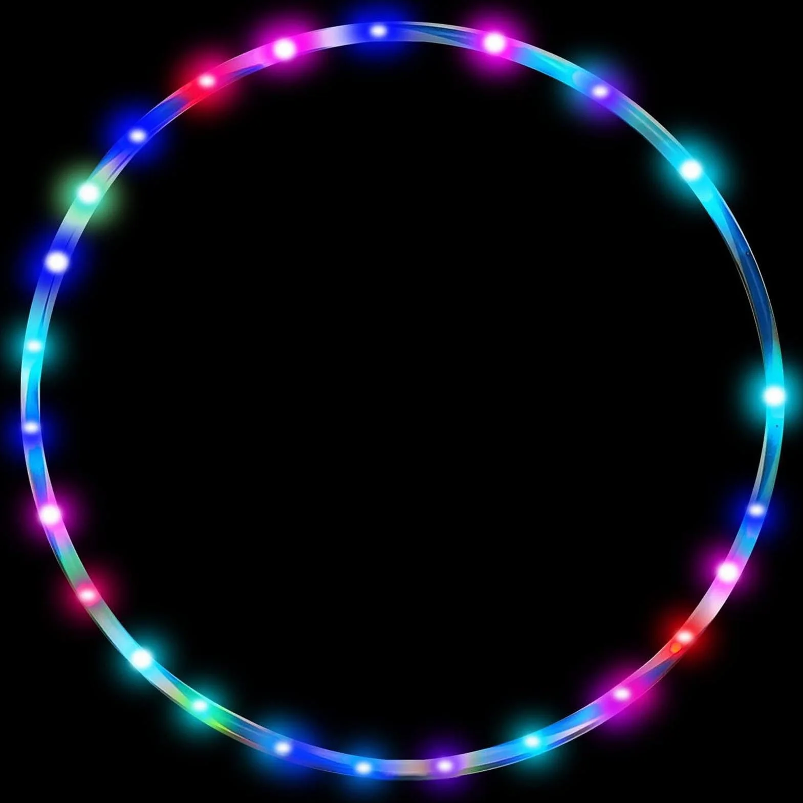 Obręcz LED, Automatyczna Zmiana Koloru RGB 35 Cali, Sprzęt do ćwiczeń Tanecznych Rozświetlający Obręcz dla Dzieci Dorosłych Początkujących ćwiczenia Taneczne Light Up Hoop Fitness