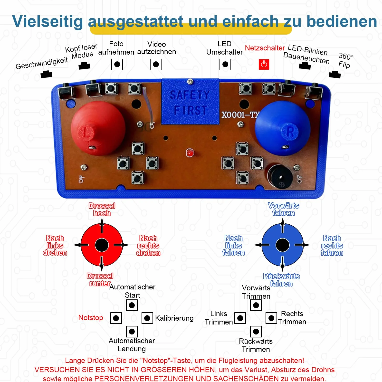 Zestaw do złożenia dronu Quadrotor DIY Unikalny projekt STEM z bezszczotkowym silnikiem, optycznym zawieszeniem, jednoklikowym startem i lądowaniem oraz obrotem 360° dla entuzjastów DIY, aby zapoznać