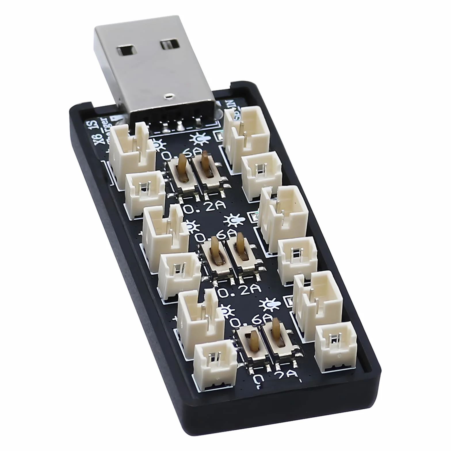 1S Lipo Akumulator LiHV Ładowarka - 3.7V/4.2V Ładowarka do Akumulatorów Lipo z USB 6 Kanałów i Mikro JST 1.25 JST-PH 2.0mm Złącze dla Tiny Whoop Blade Inductrix FPV E013 E010 JJRC H67 H36